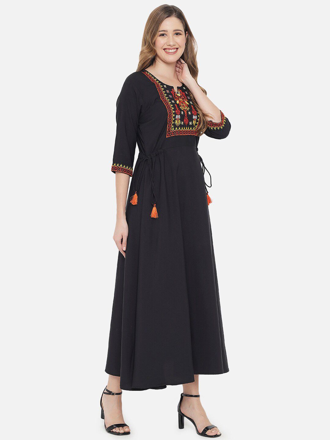 Black Embroidered Dress — view 10