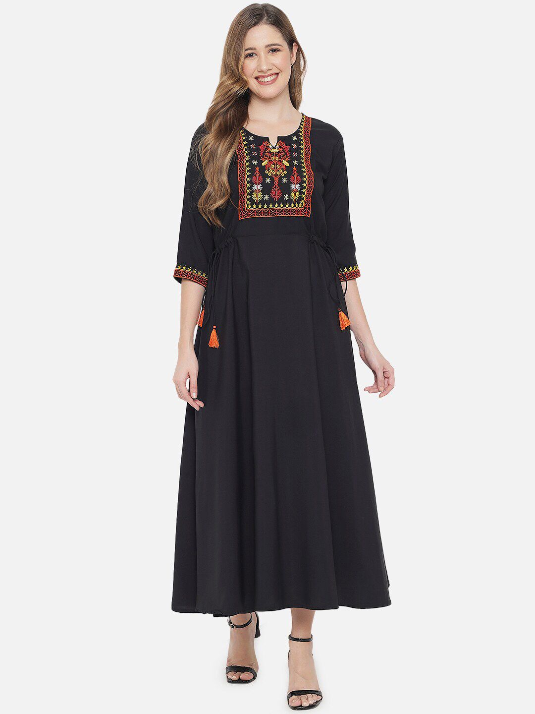 Black Embroidered Dress — view 13