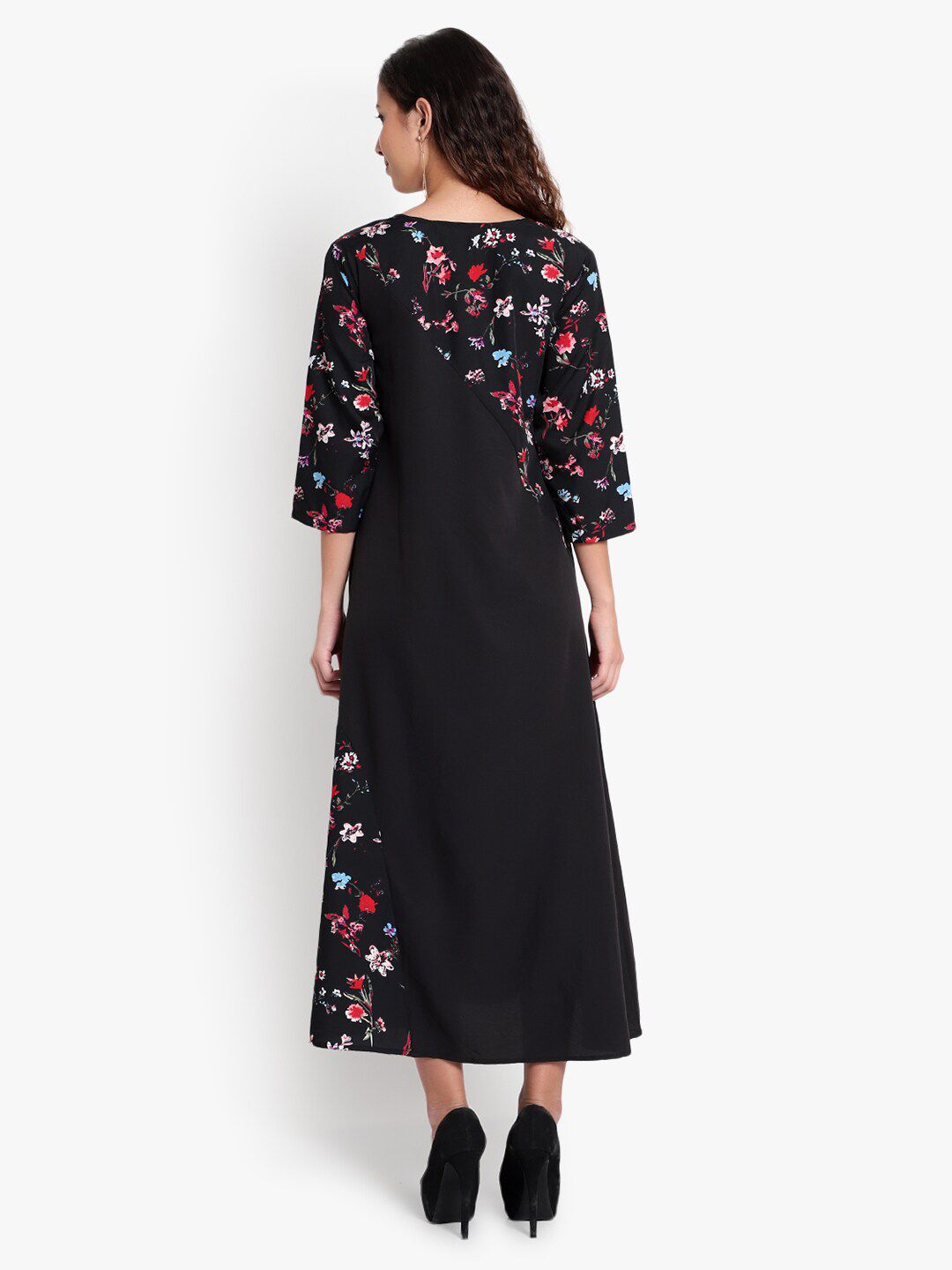 Black Floral Abstract Dress — view 5
