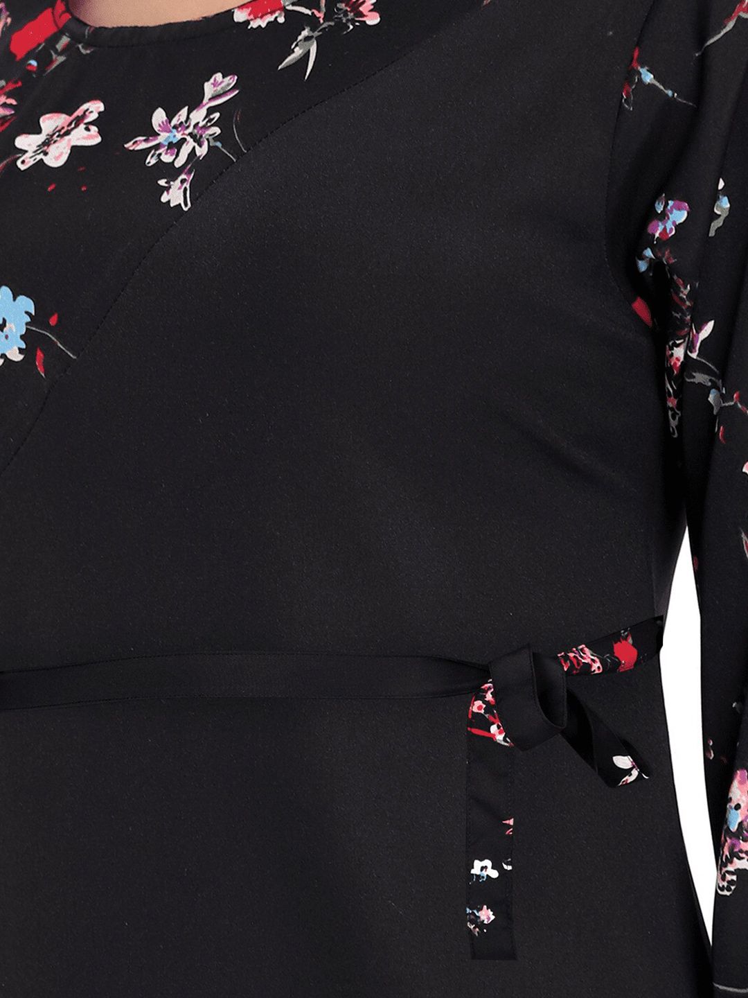 Black Floral Abstract Dress — view 7