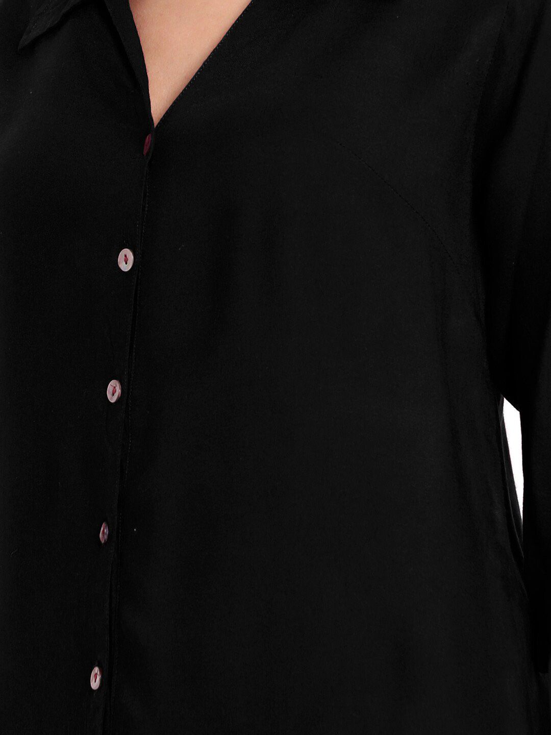 Black Longline Plus Size Shirt — view 9