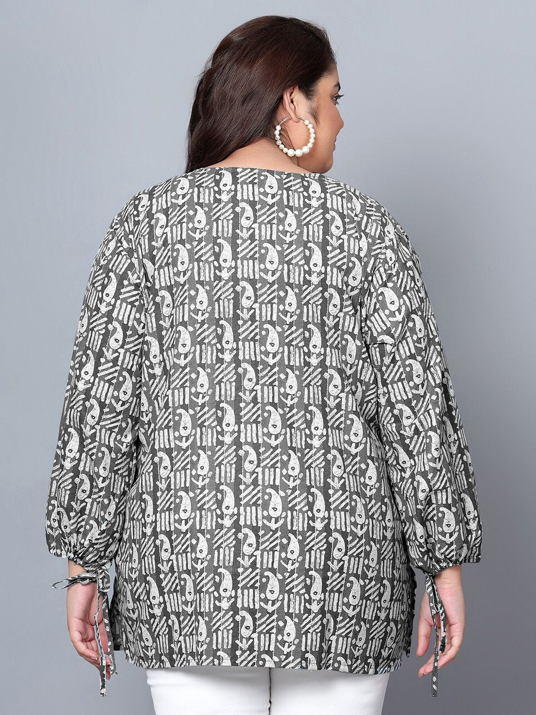 Black Paisley Plus Size Tunic — view 5