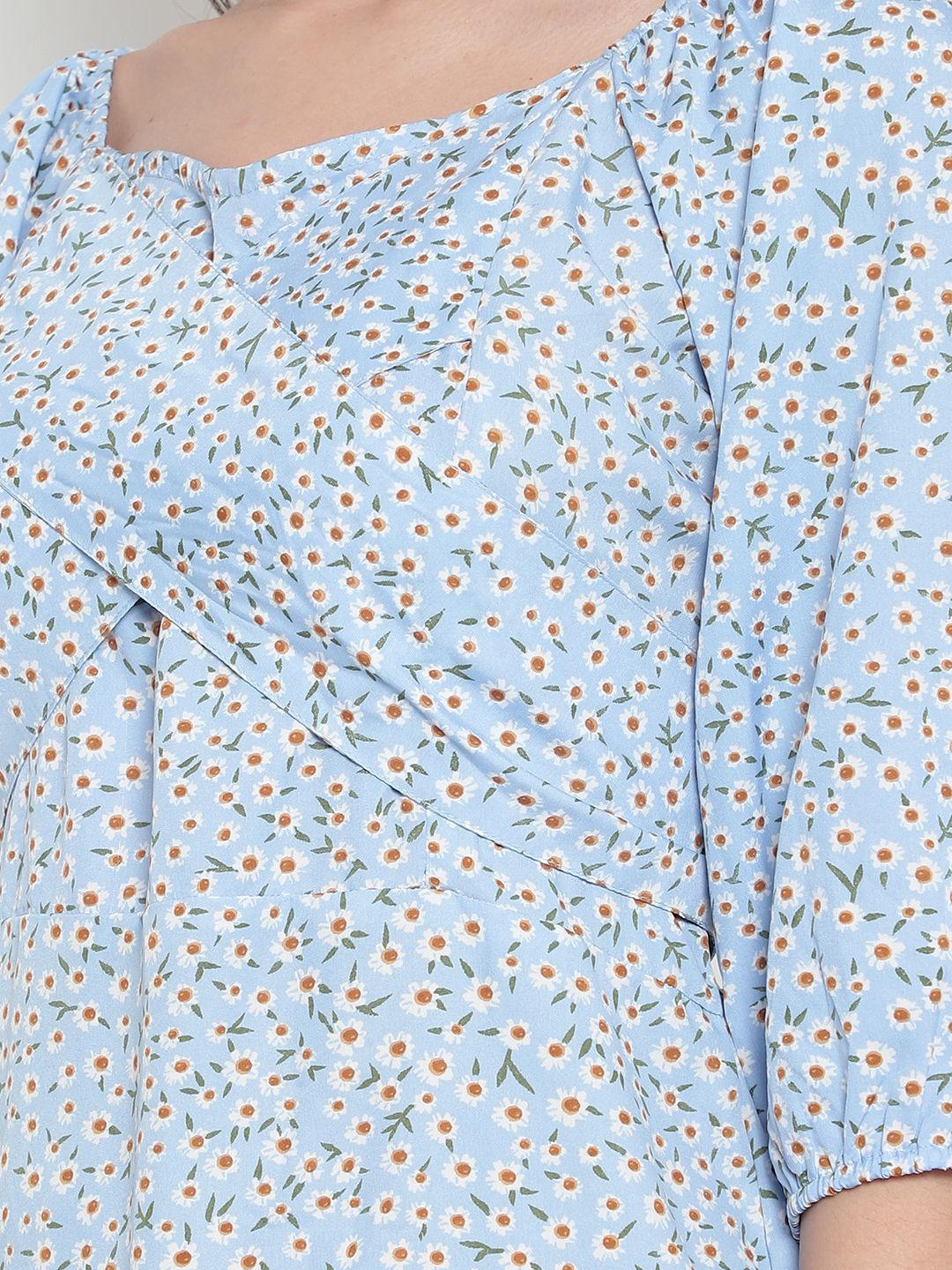 Blue Floral Smock Dress — view 12
