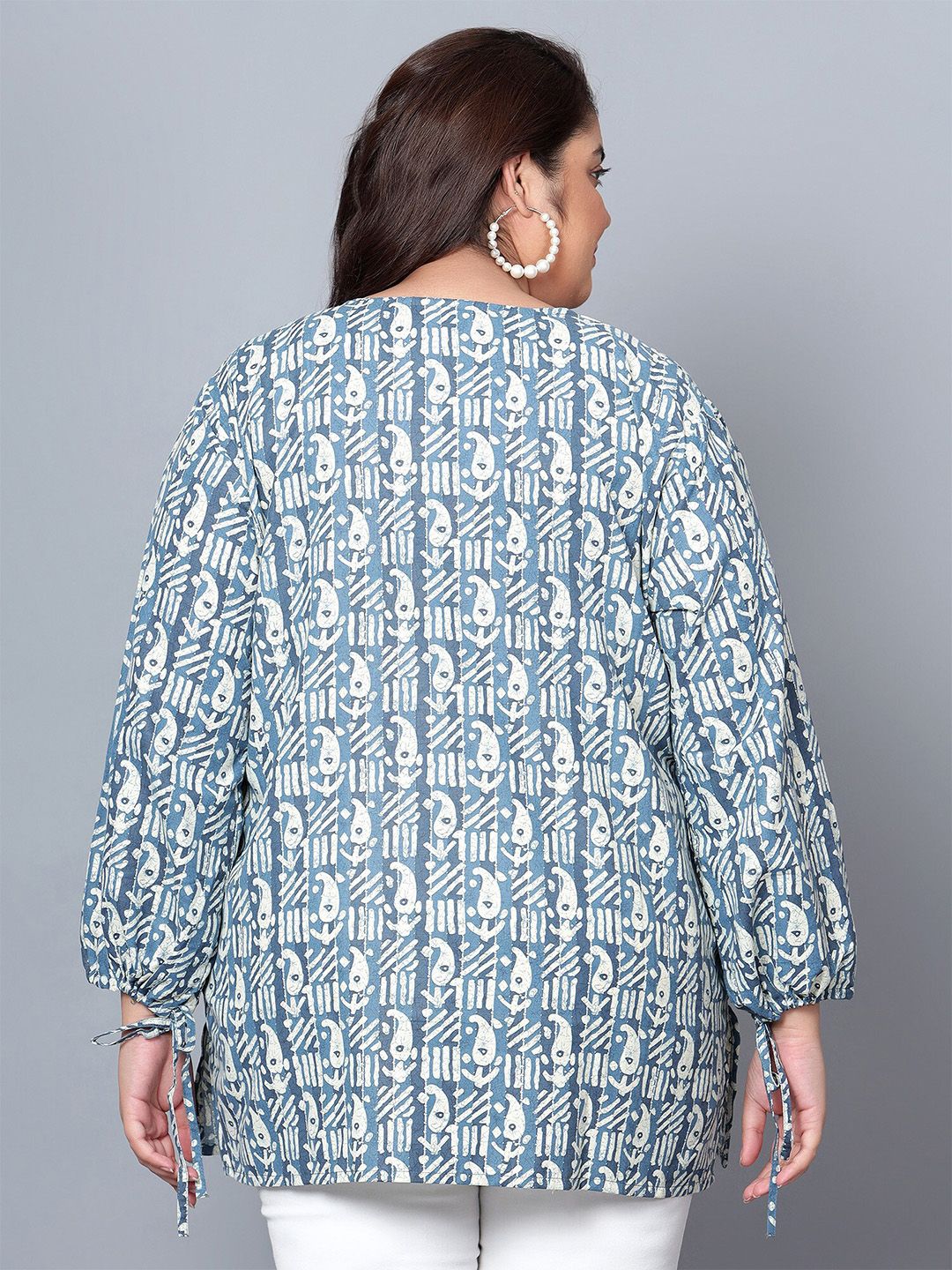 Blue Paisley Plus Size Tunic — view 5