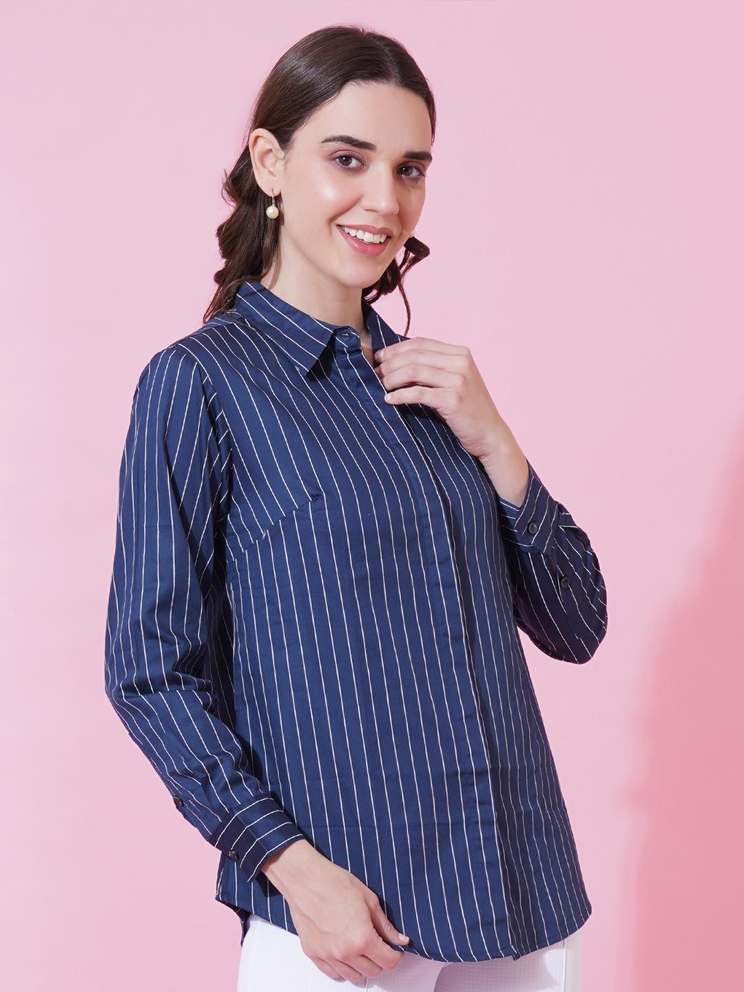 Blue Stripe Formal Shirt — view 10
