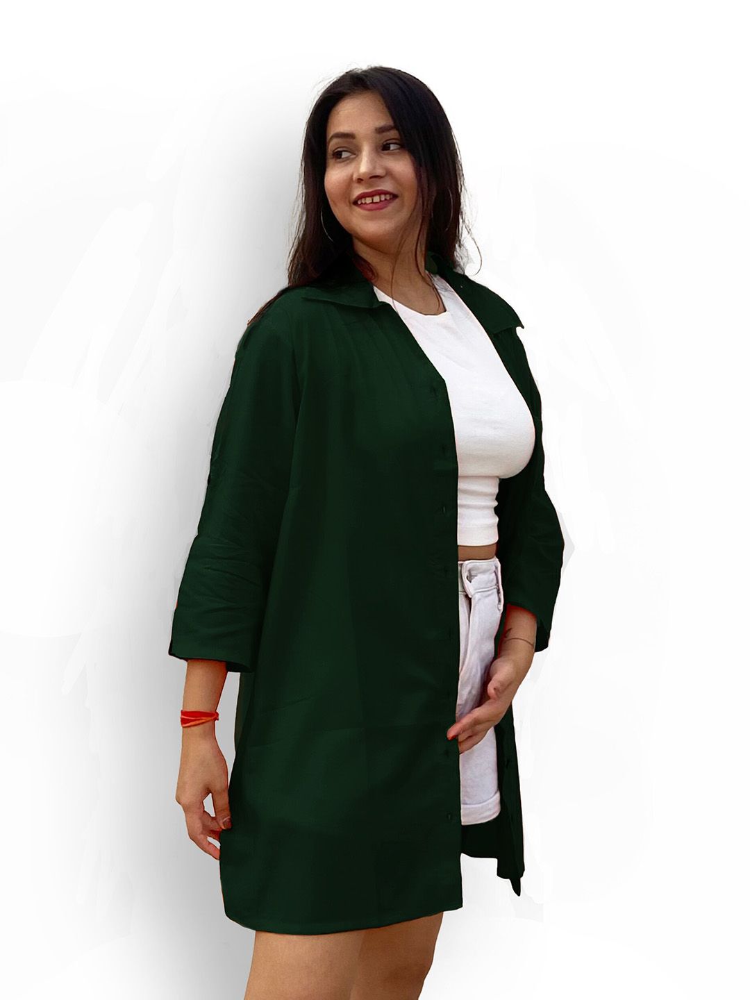 Dark Green Oversize Shirt — view 3