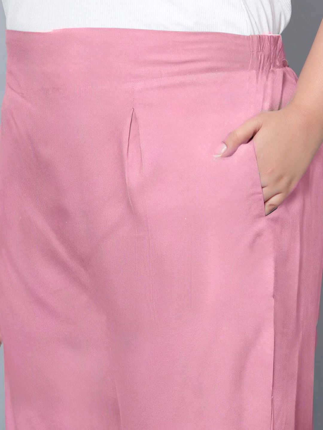Pink Plus Size Trousers — view 6