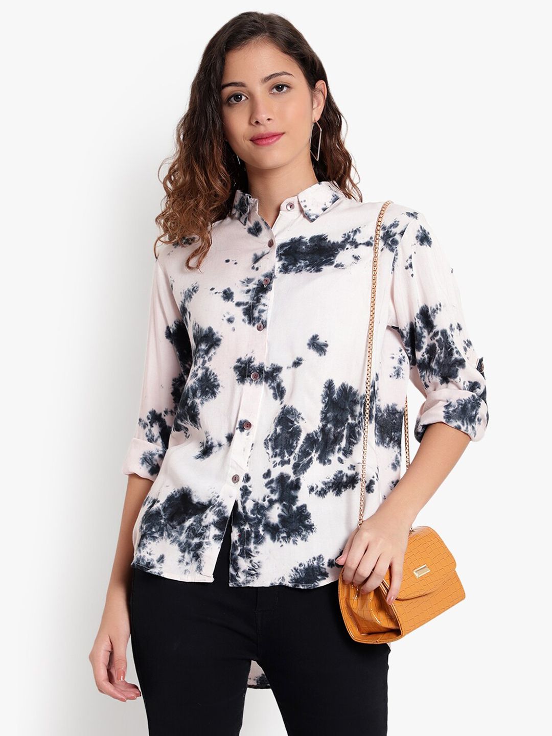 Black and White Tie Dye Shirt — view 7
