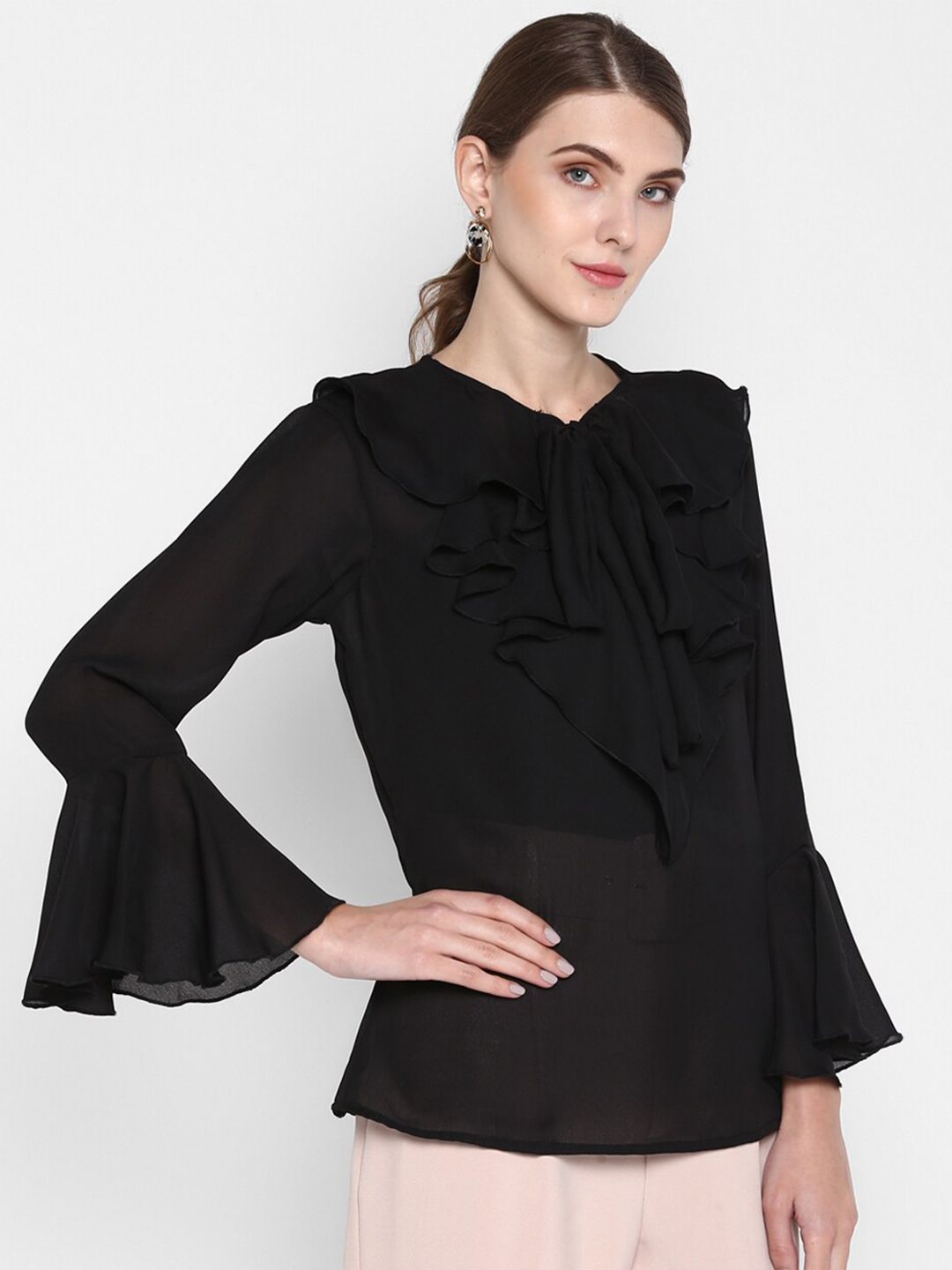 Black Flared Top — view 3