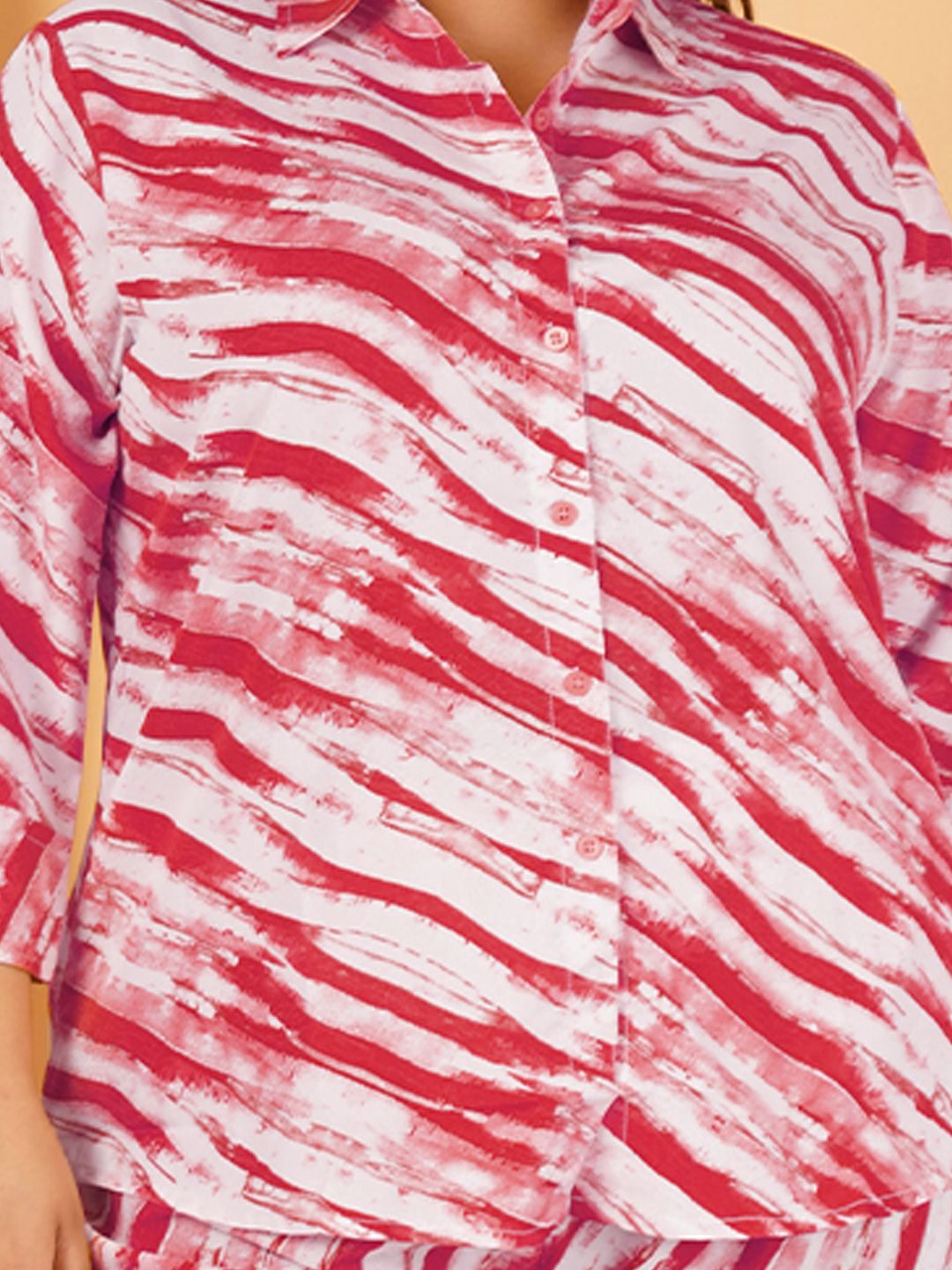 Red Leheriya Print Plus Size Co-Ord Set — view 2