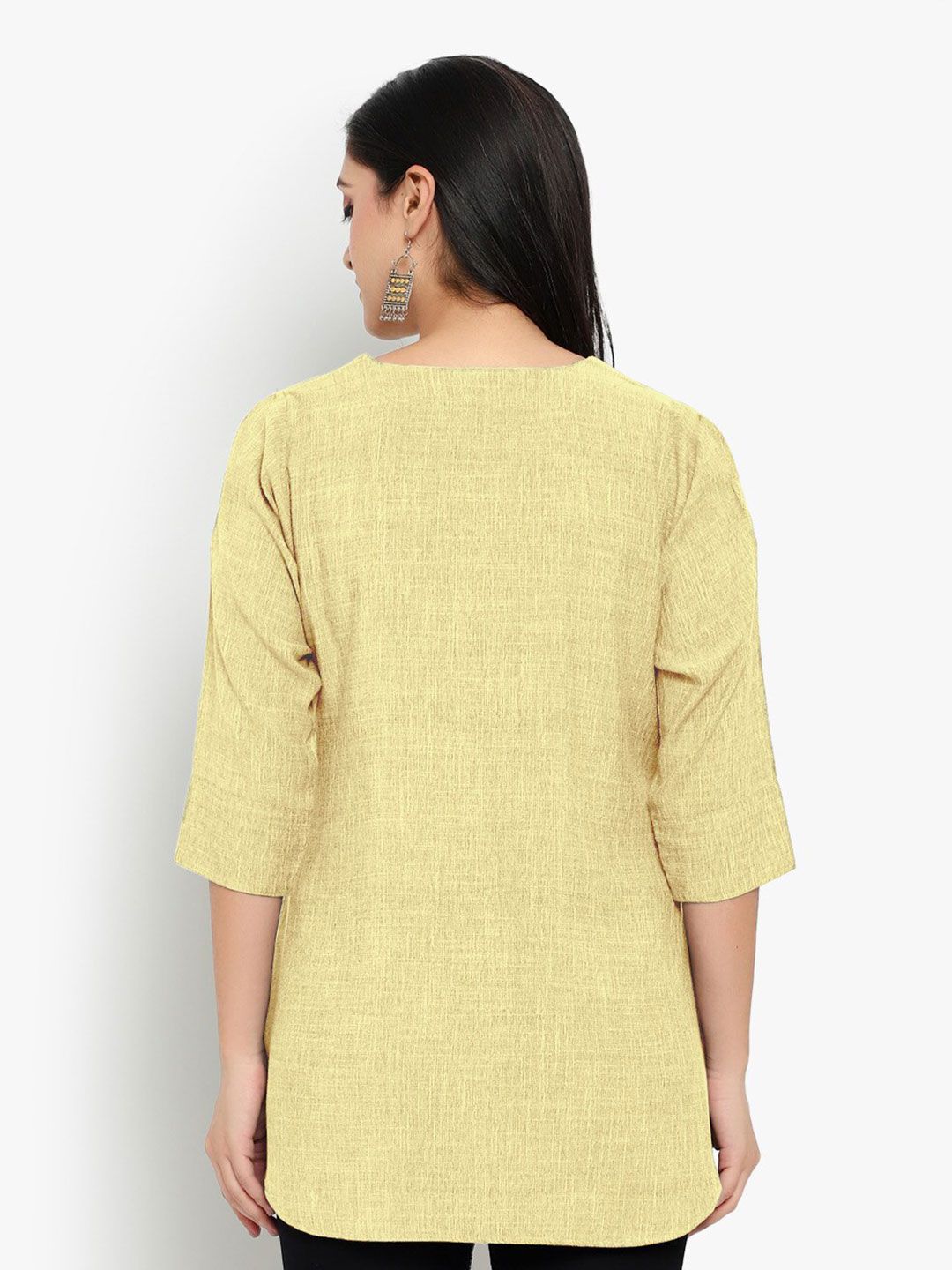 Yellow Cotton Linen Tunic — view 11