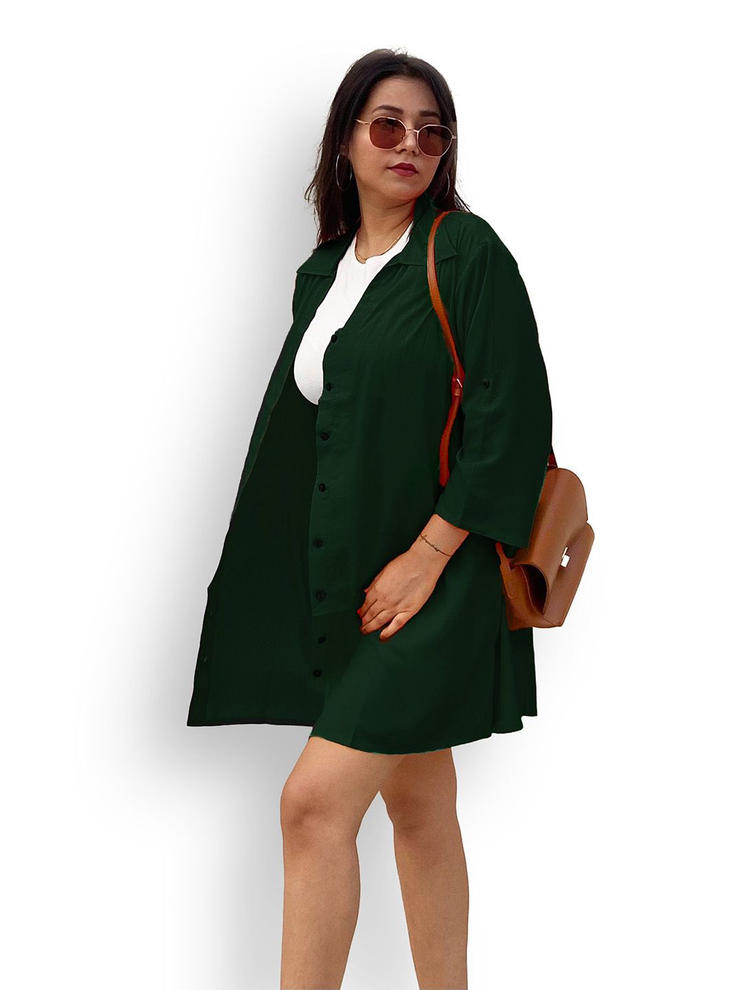 Dark Green Oversize Shirt — view 5