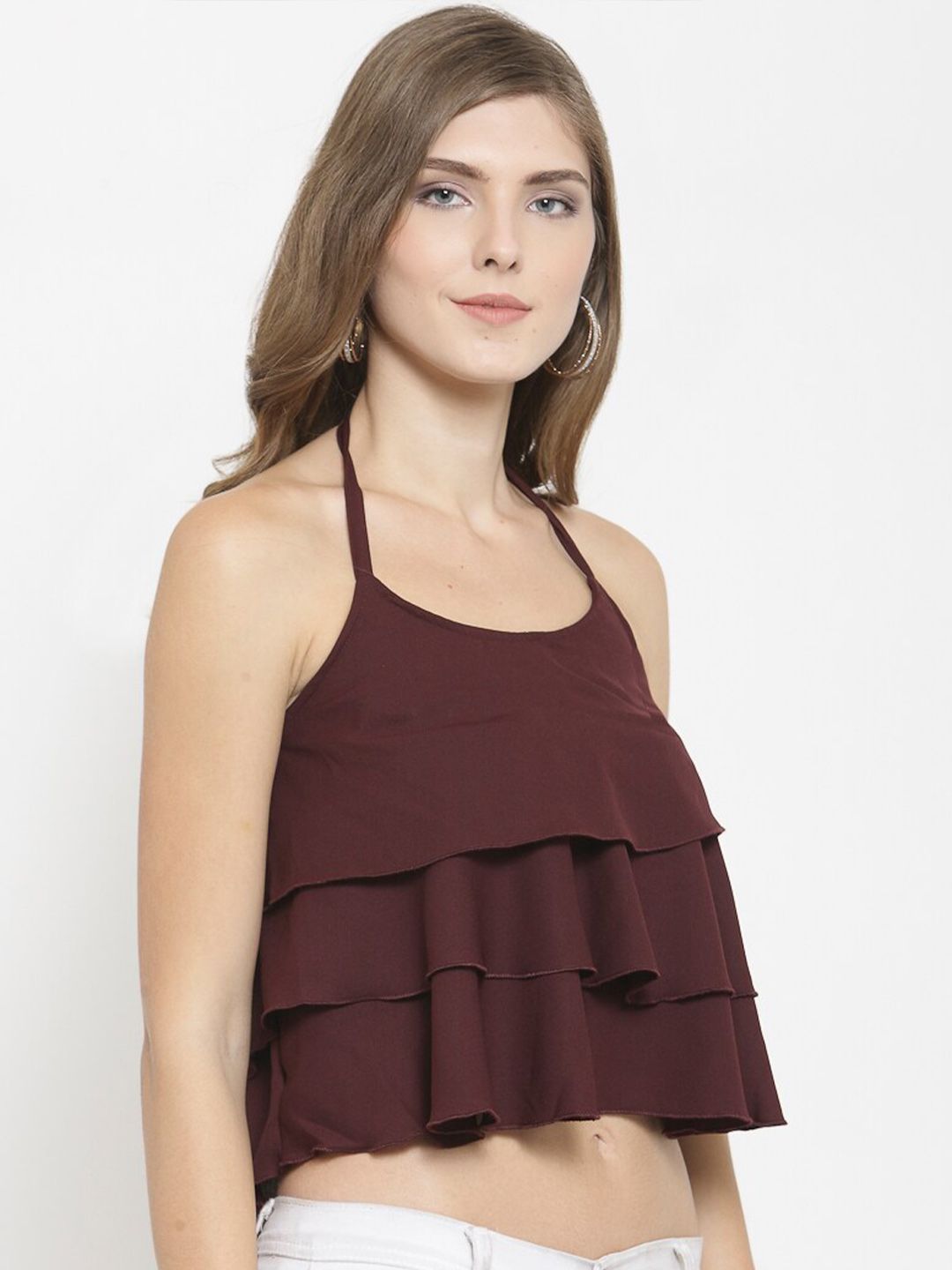 Maroon Crop Top — view 8