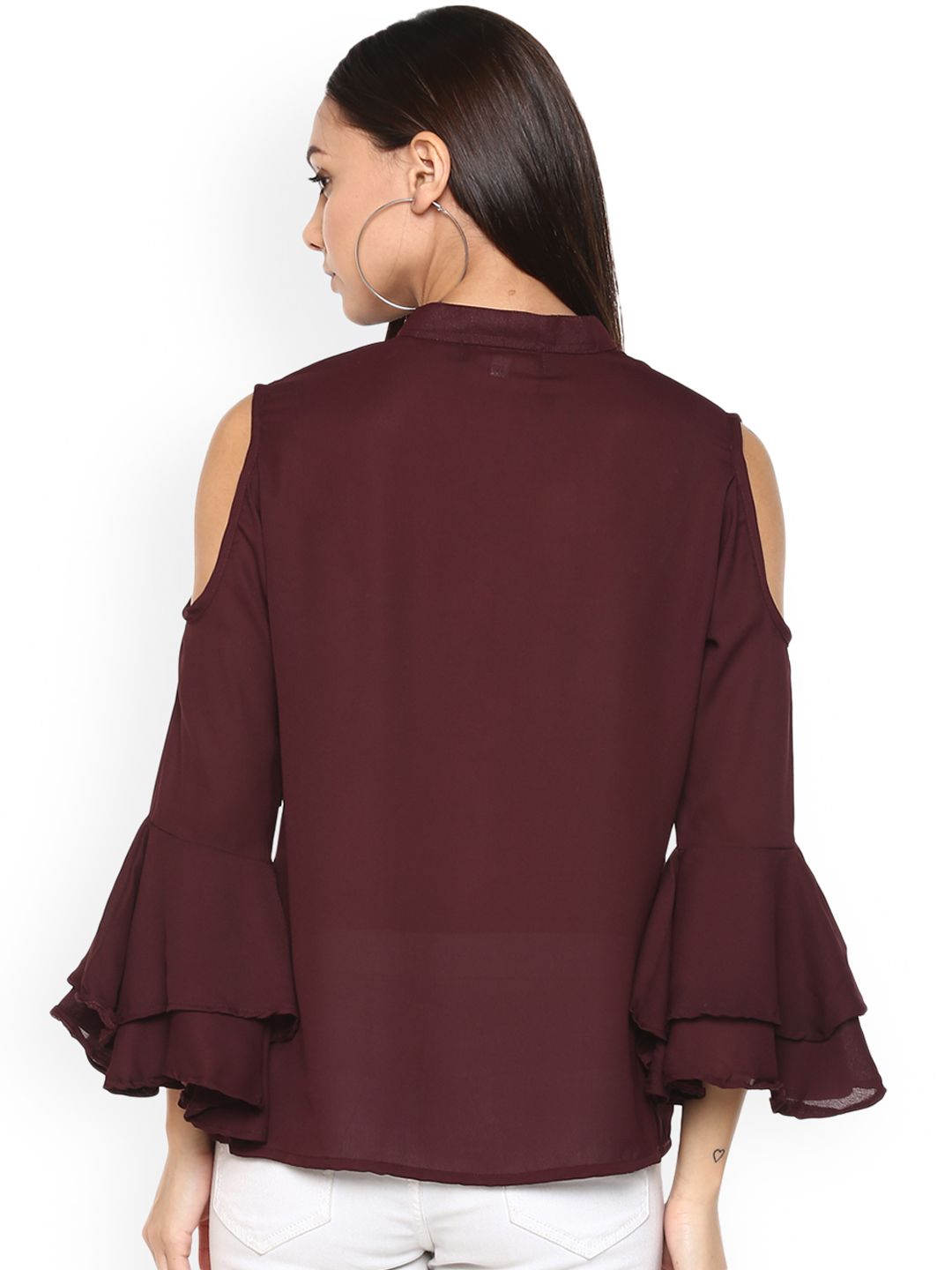 Maroon Georgette Top — view 4