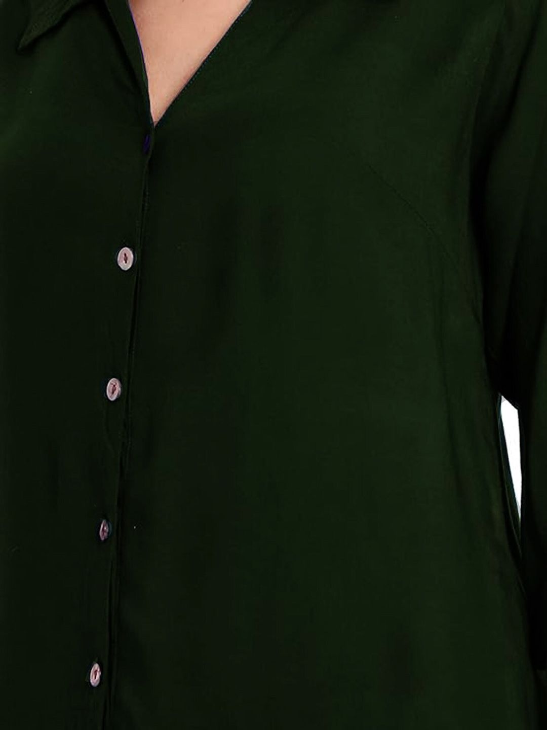 Dark Green Solid Plus Size Co-Ord Set — view 2