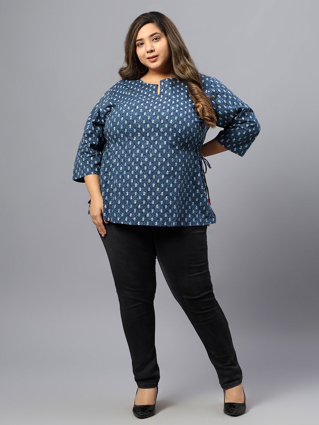 Blue Indigo Hand Block Tunic — view 6