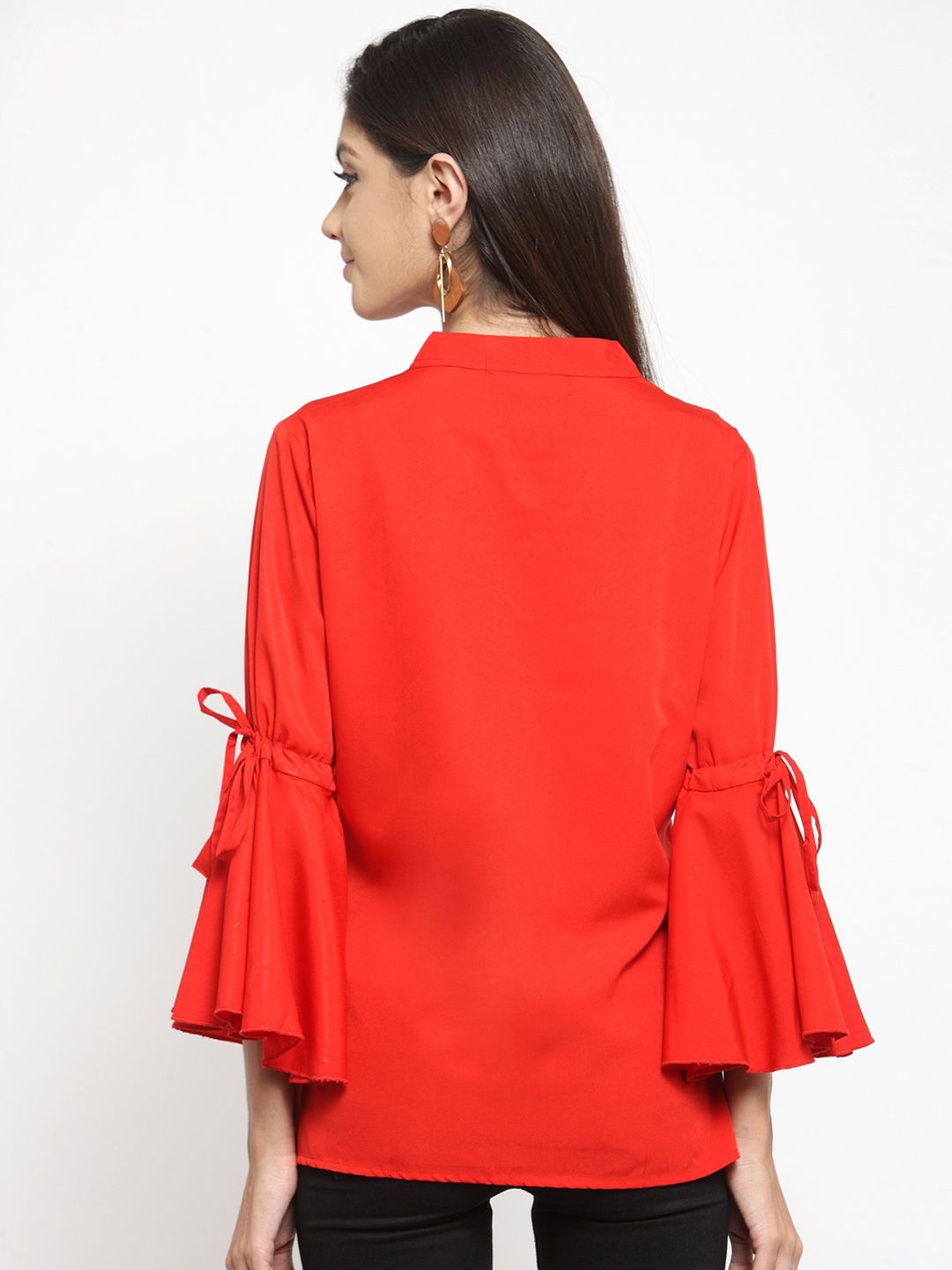 Red Bell Sleeve Top — view 4