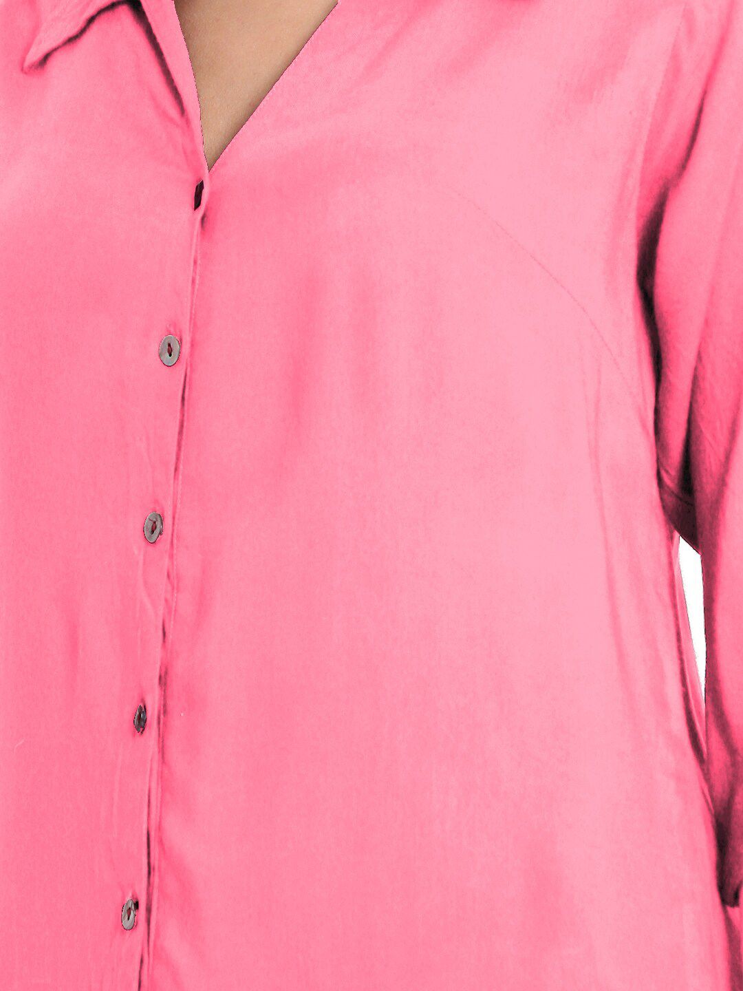 Pink Longline Plus Size Shirt — view 9