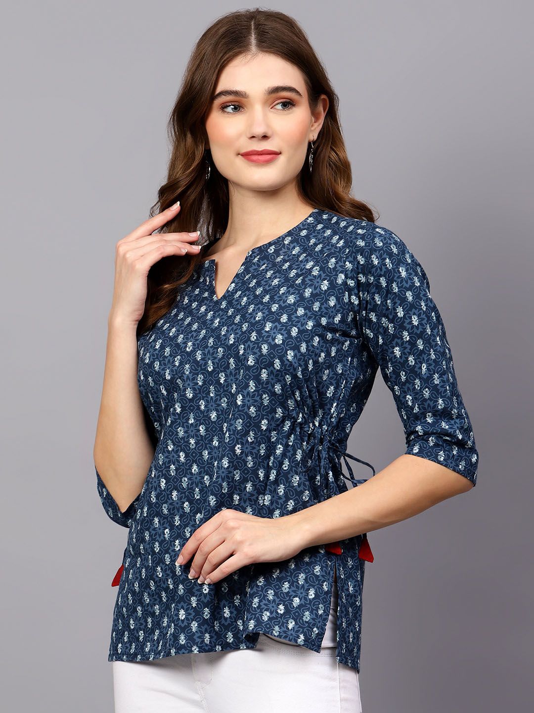 Blue Indigo Hand Block Tunic — view 12