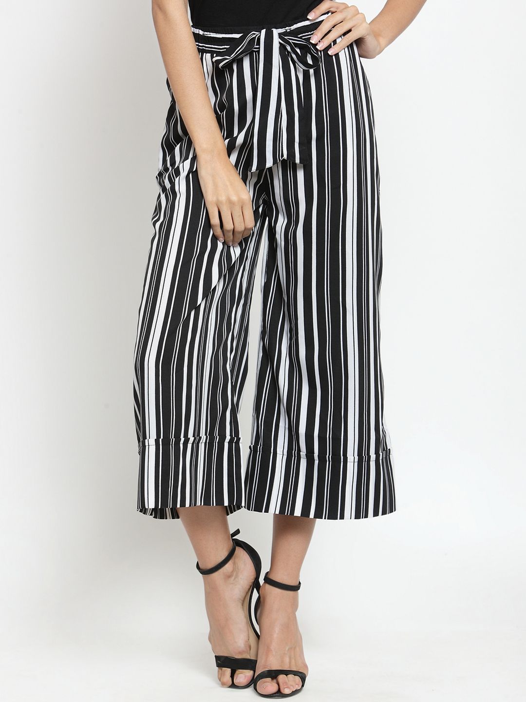 Black And White Stripe Culottes — view 1