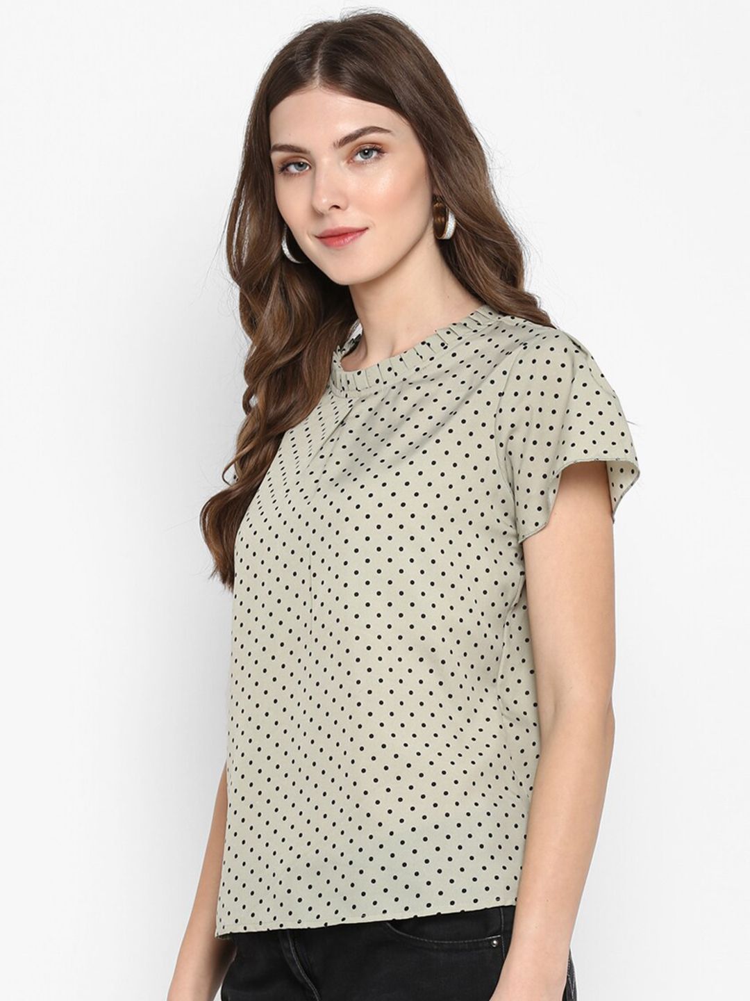Green Polka Dot Top — view 10