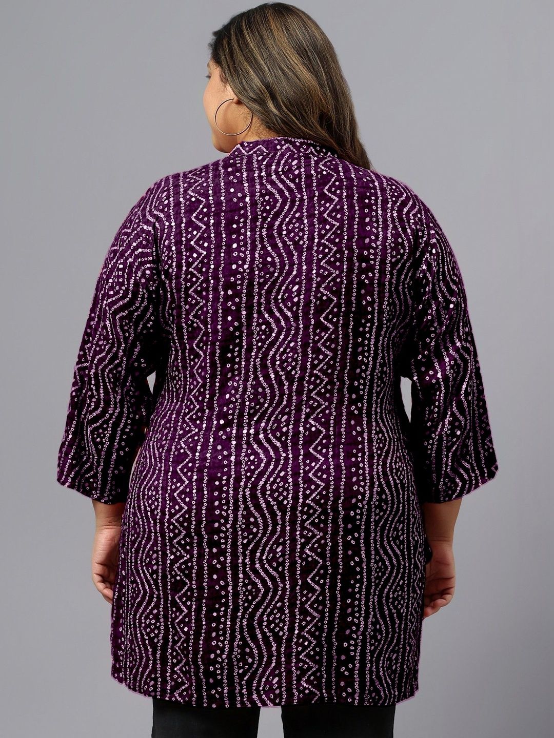 Purple Bandhani Print Tunic — view 2