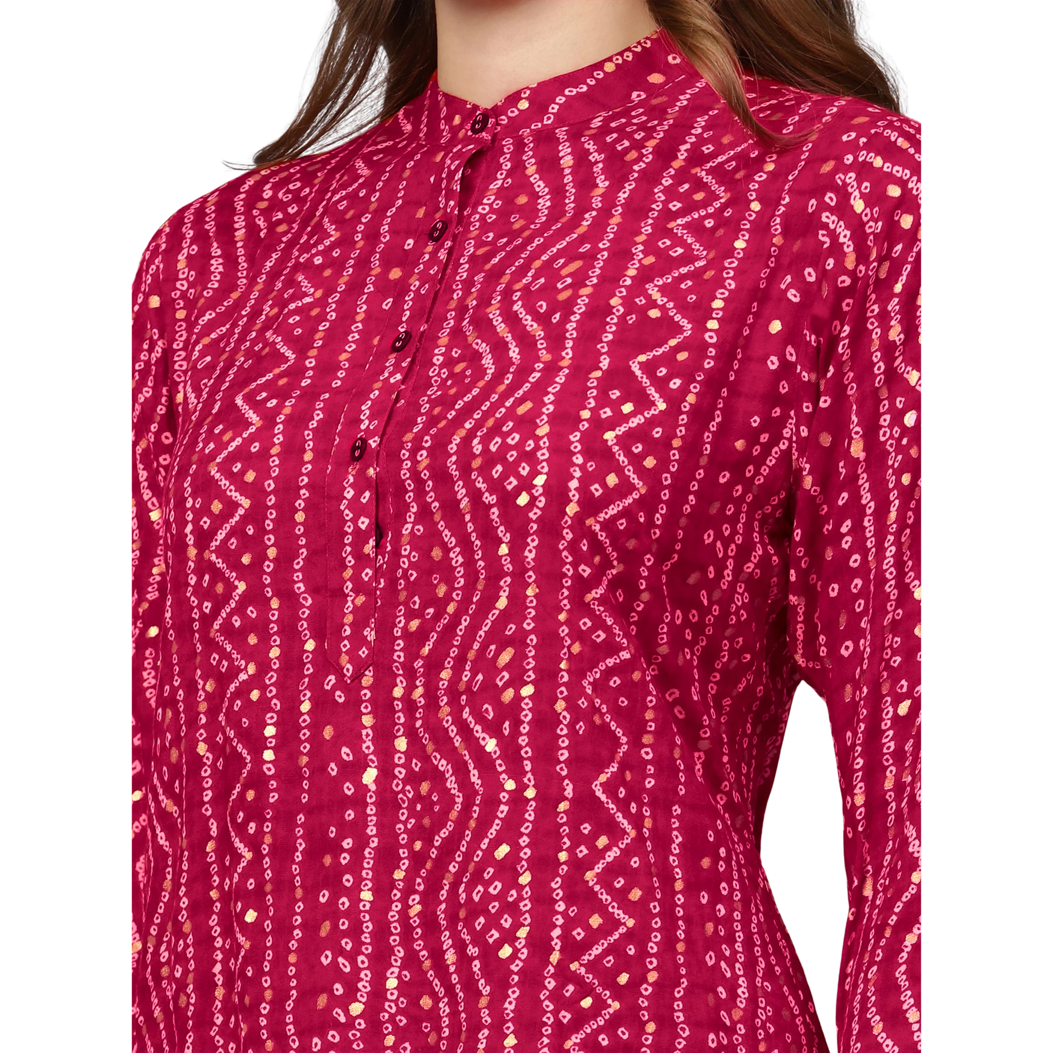 Pink Bandhani Print Tunic