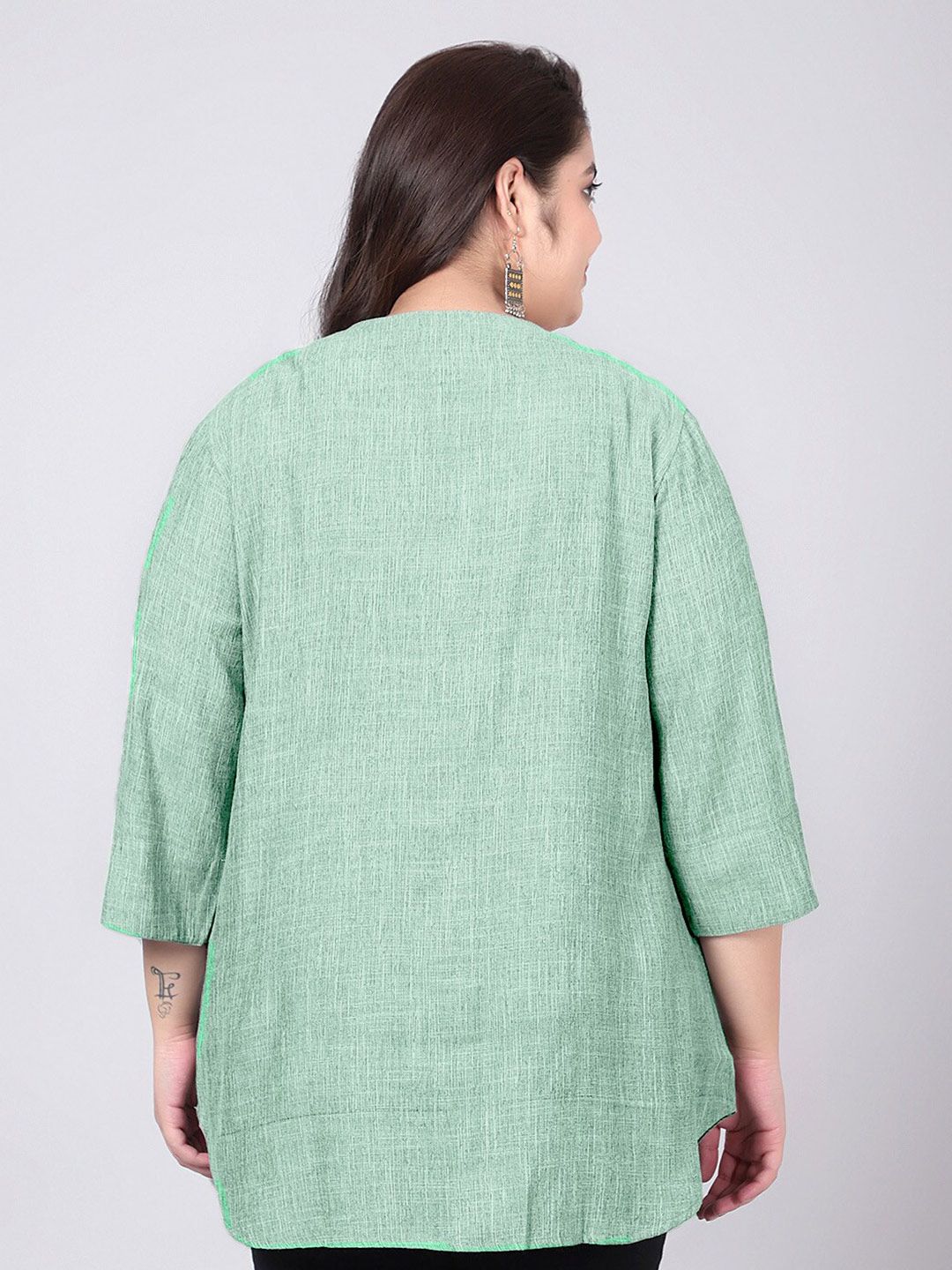 Green Cotton Linen Tunic — view 5