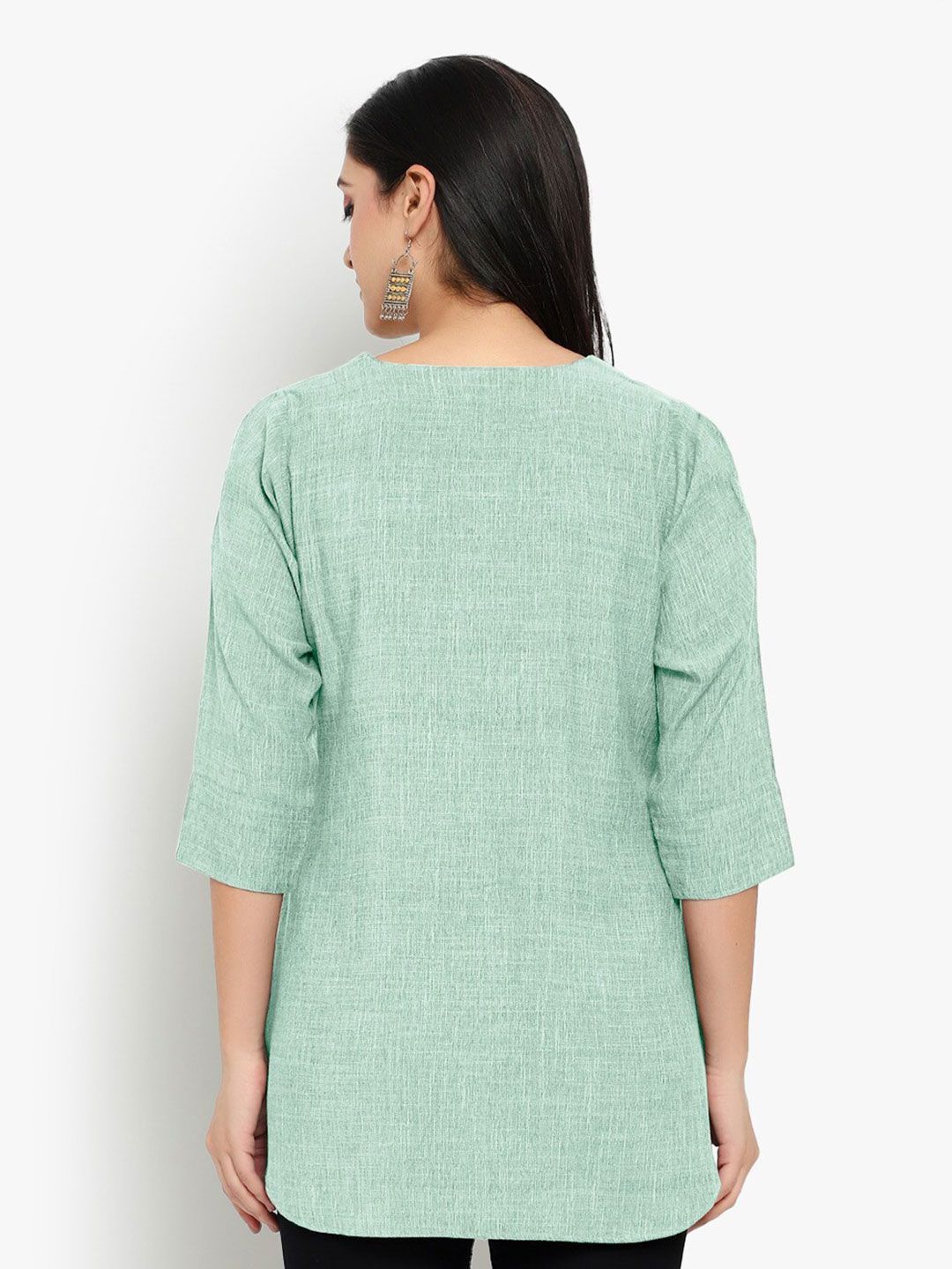 Green Cotton Linen Tunic — view 12