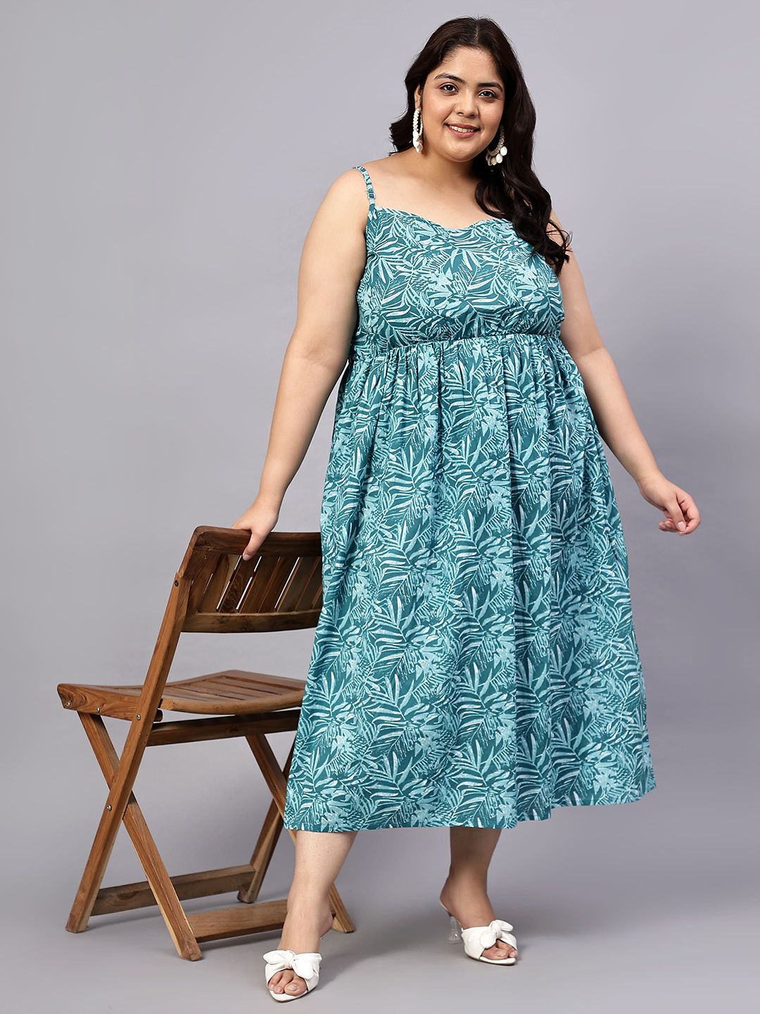 Green Leaf Plus Size Strap Dress — view 6