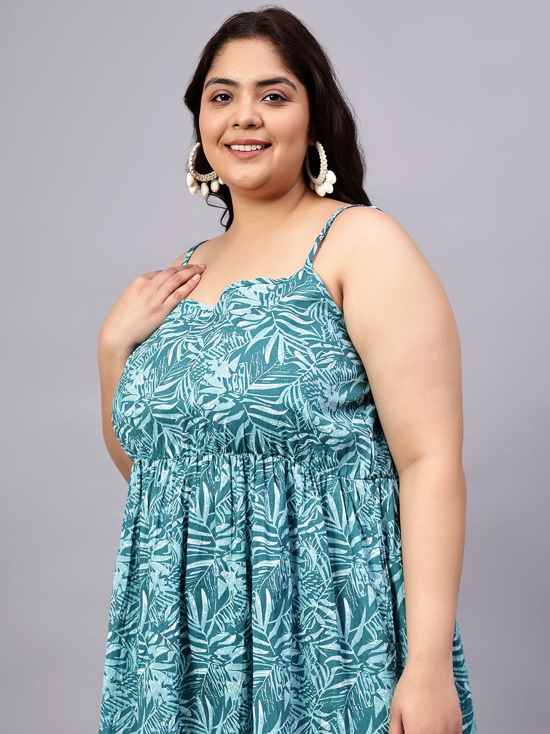 Green Leaf Plus Size Strap Dress — view 7
