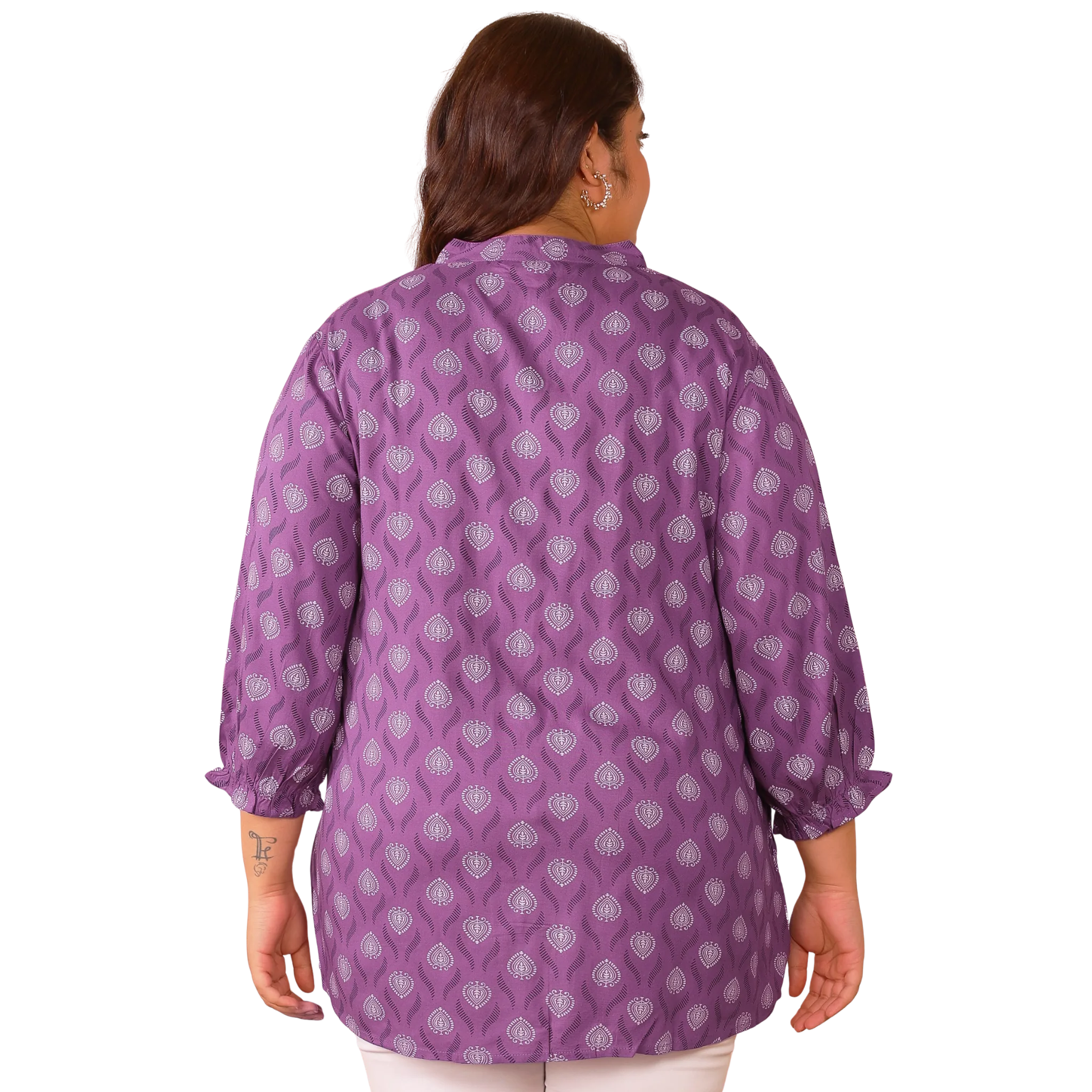 Purple Geometric Print Shirt