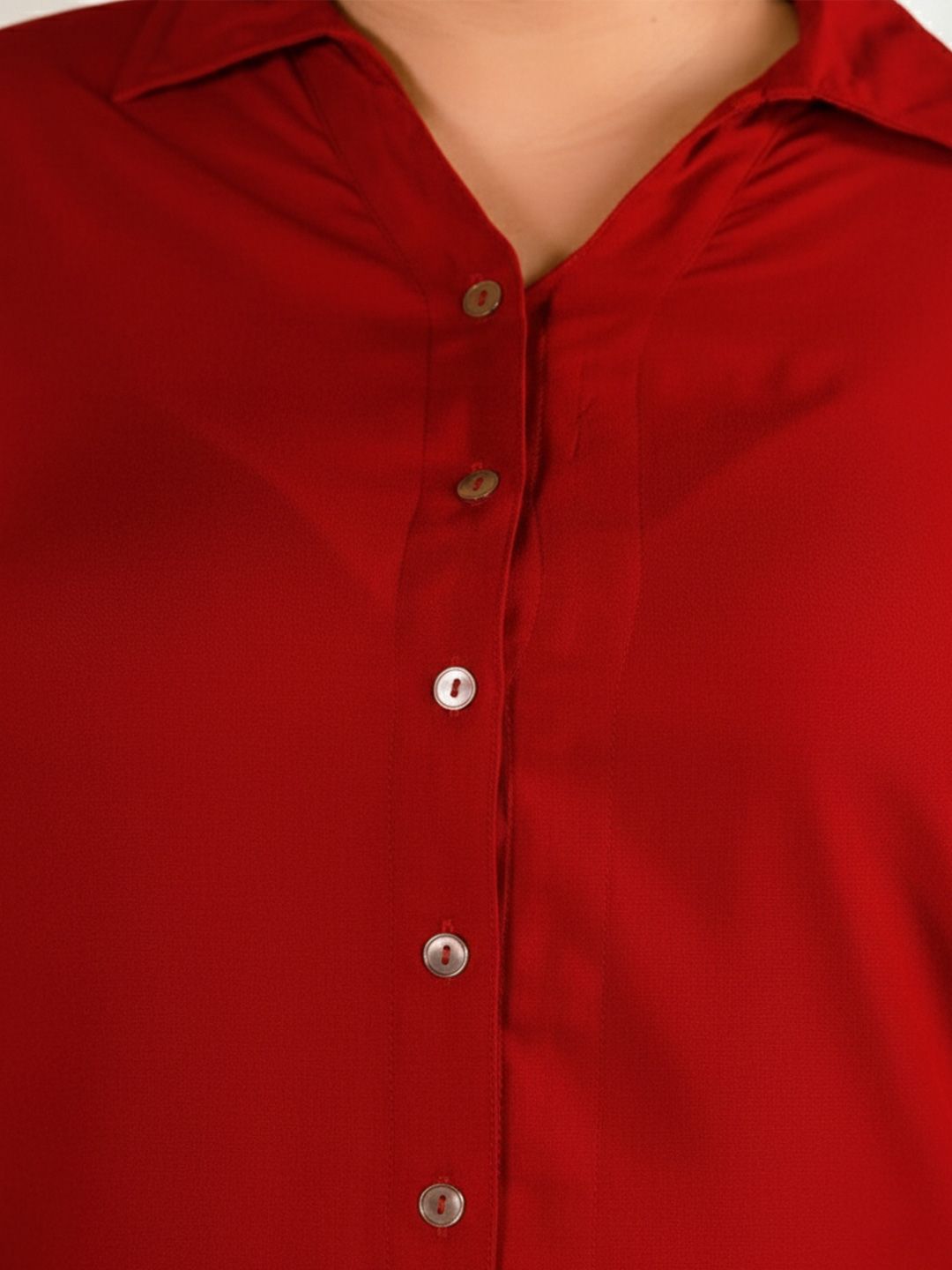 Maroon Longline Plus Size Shirt — view 3