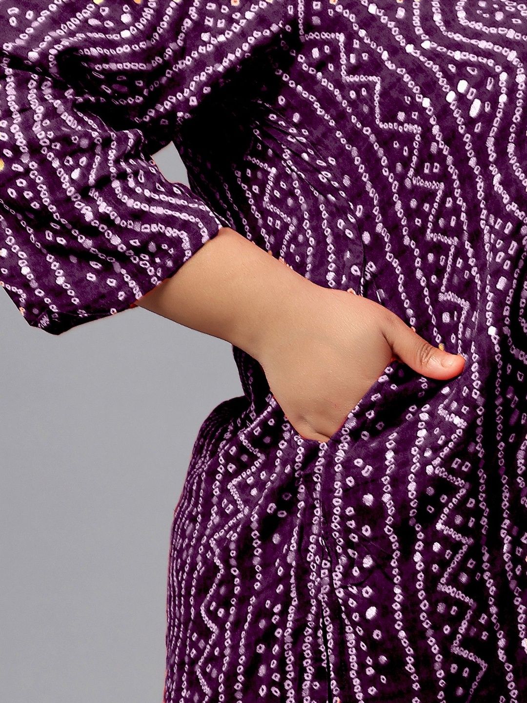Purple Bandhani Print Tunic — view 5