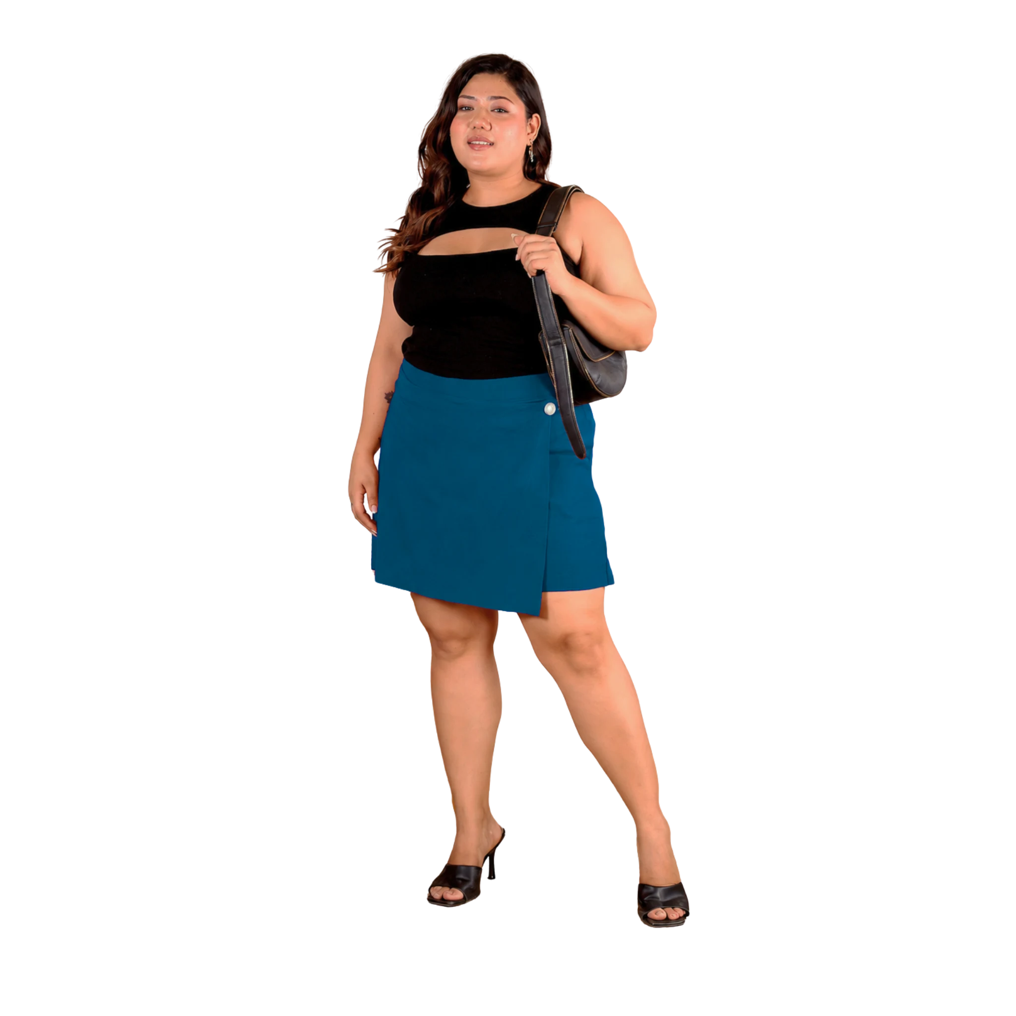 Blue Cotton Skorts