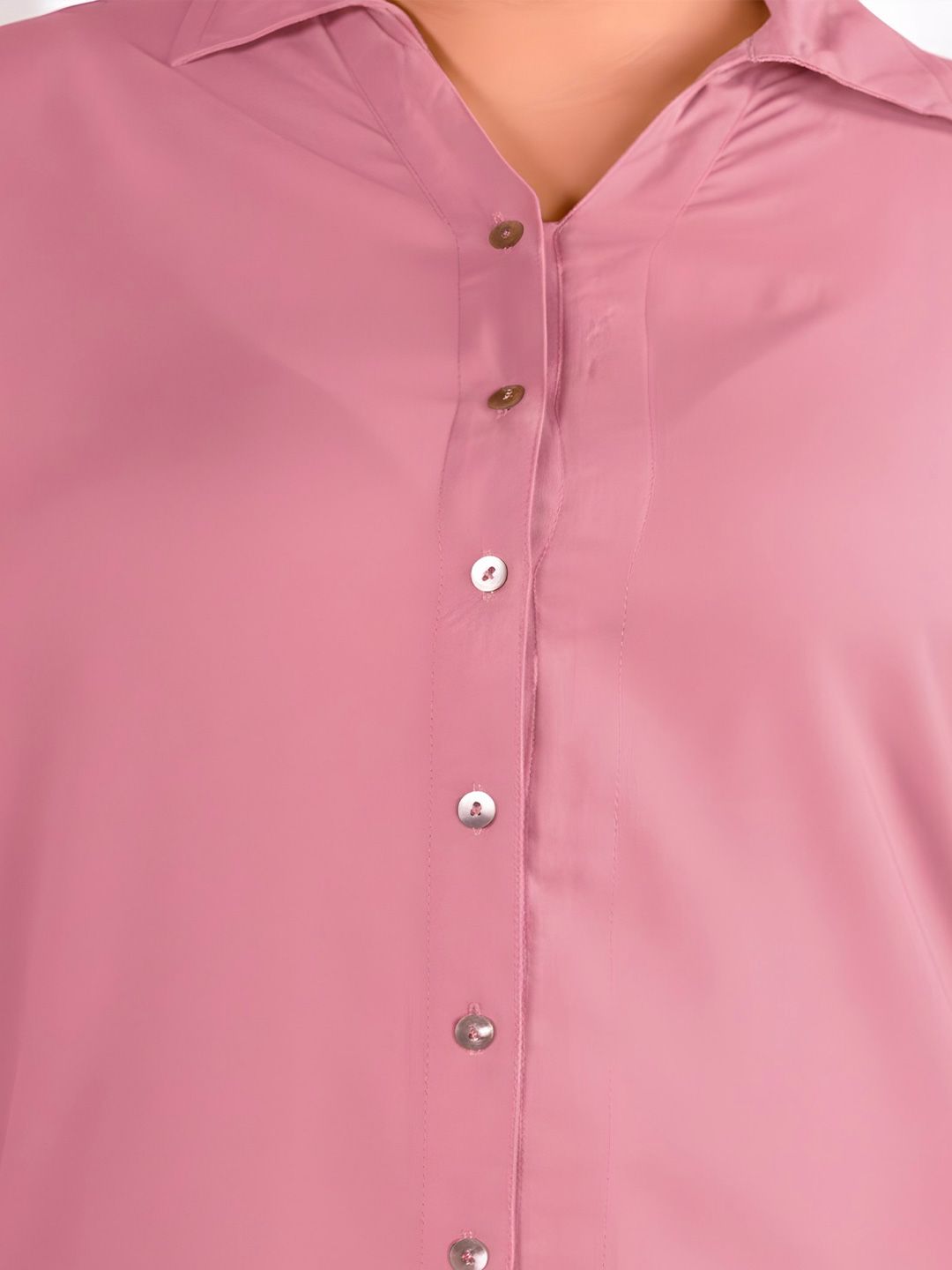 Pink Longline Plus Size Shirt — view 3