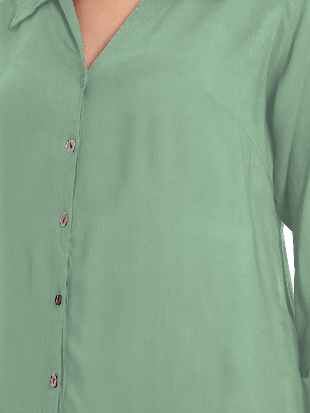 Mint Green Longline Plus Size Shirt — view 8