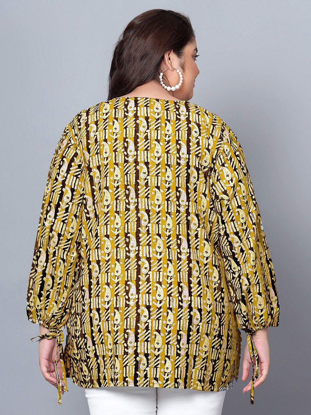 Mustard Paisley Plus Size Tunic — view 5