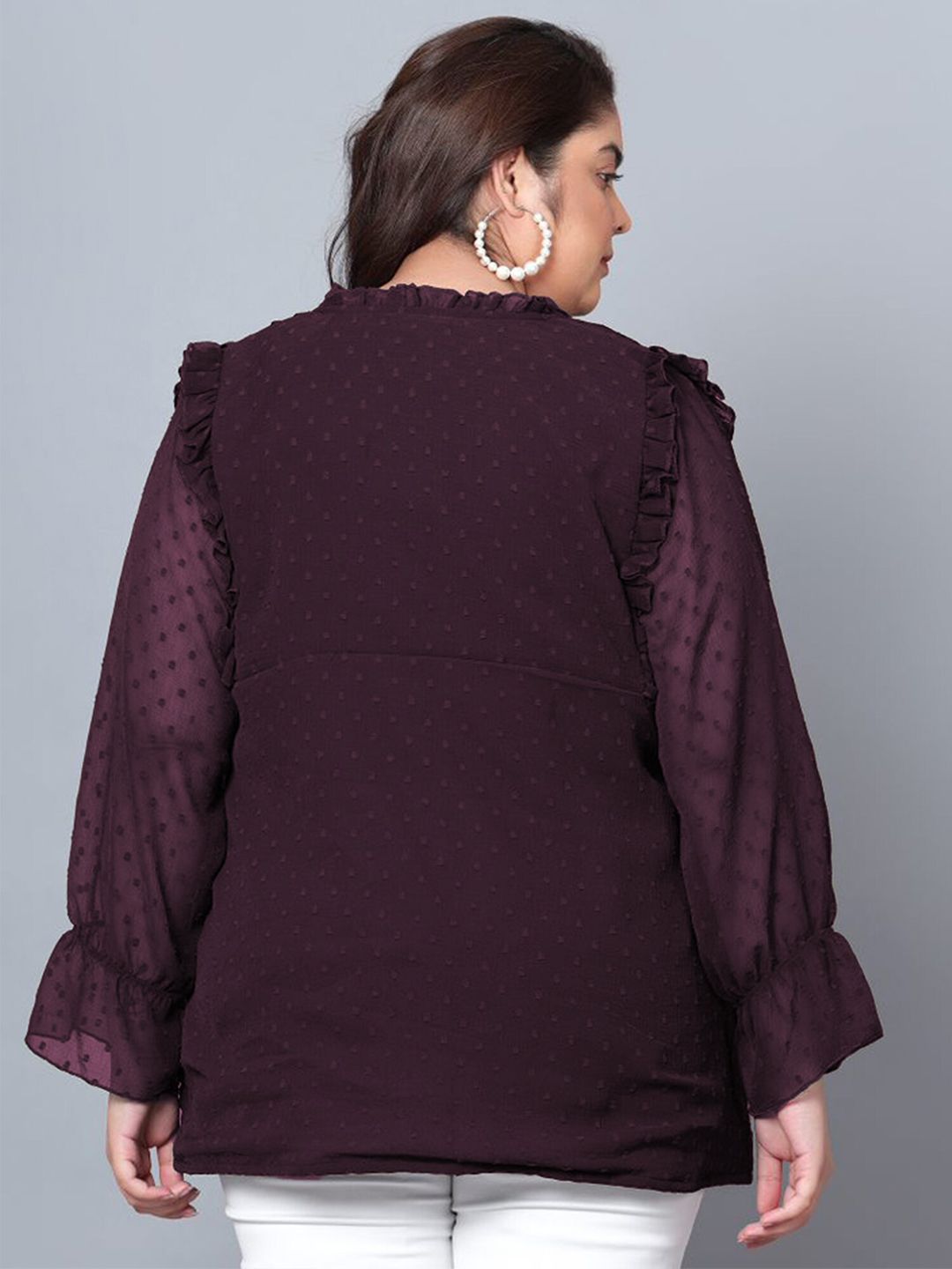 Purple Georgette Plus Size Tunic — view 5