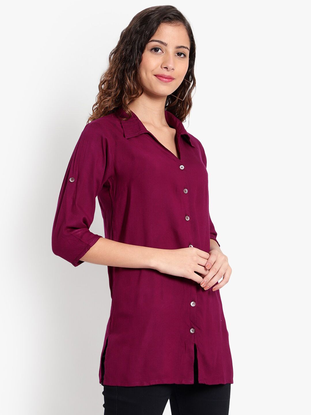 Purple Longline Shirt — view 3
