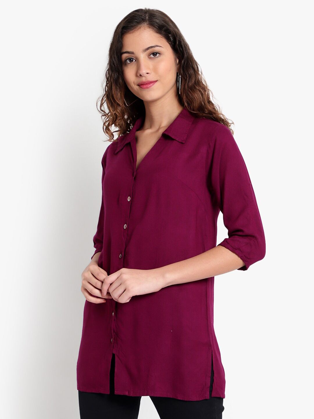 Purple Longline Shirt — view 4