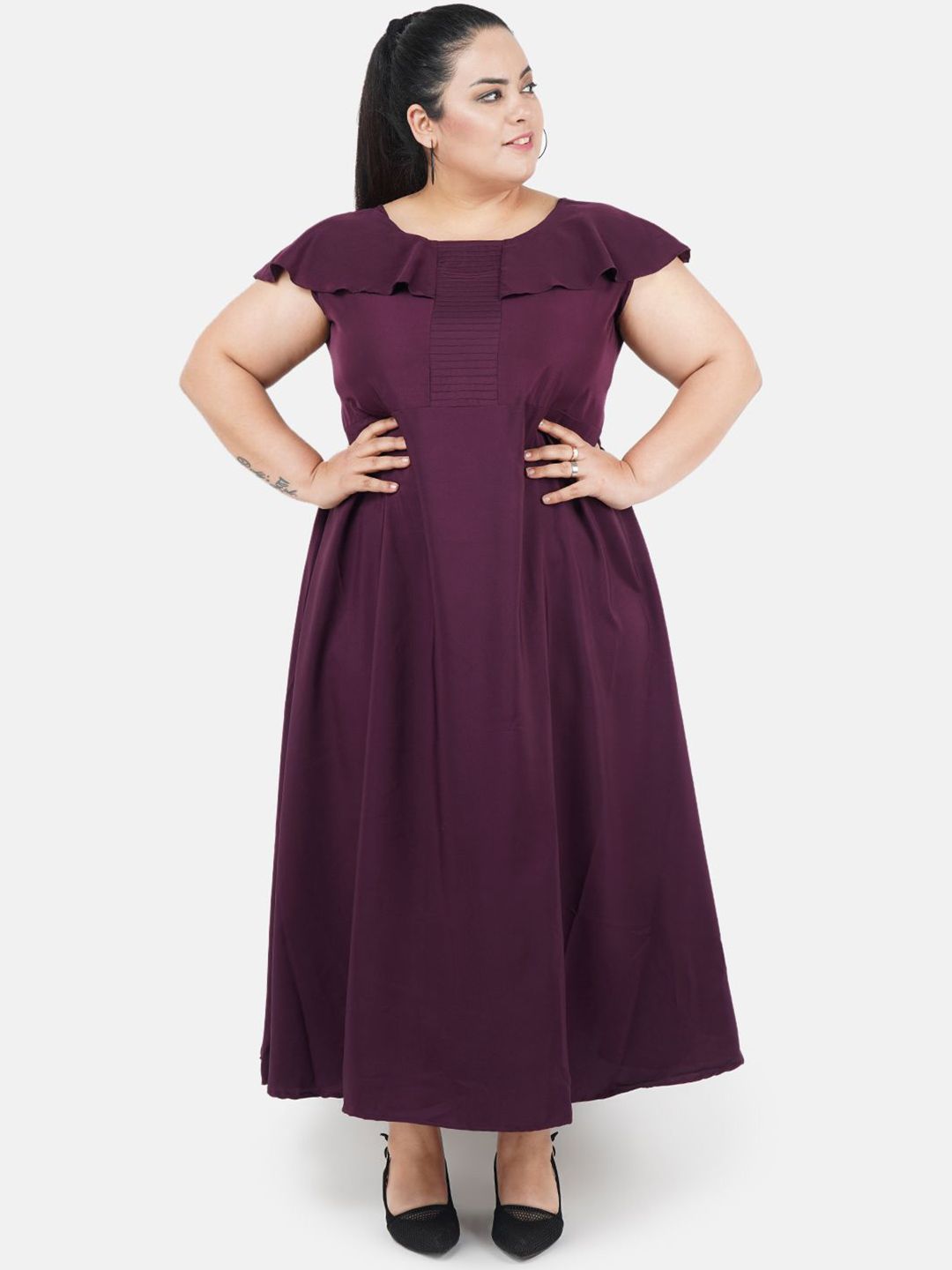 Purple Solid Maxi Dress — view 1