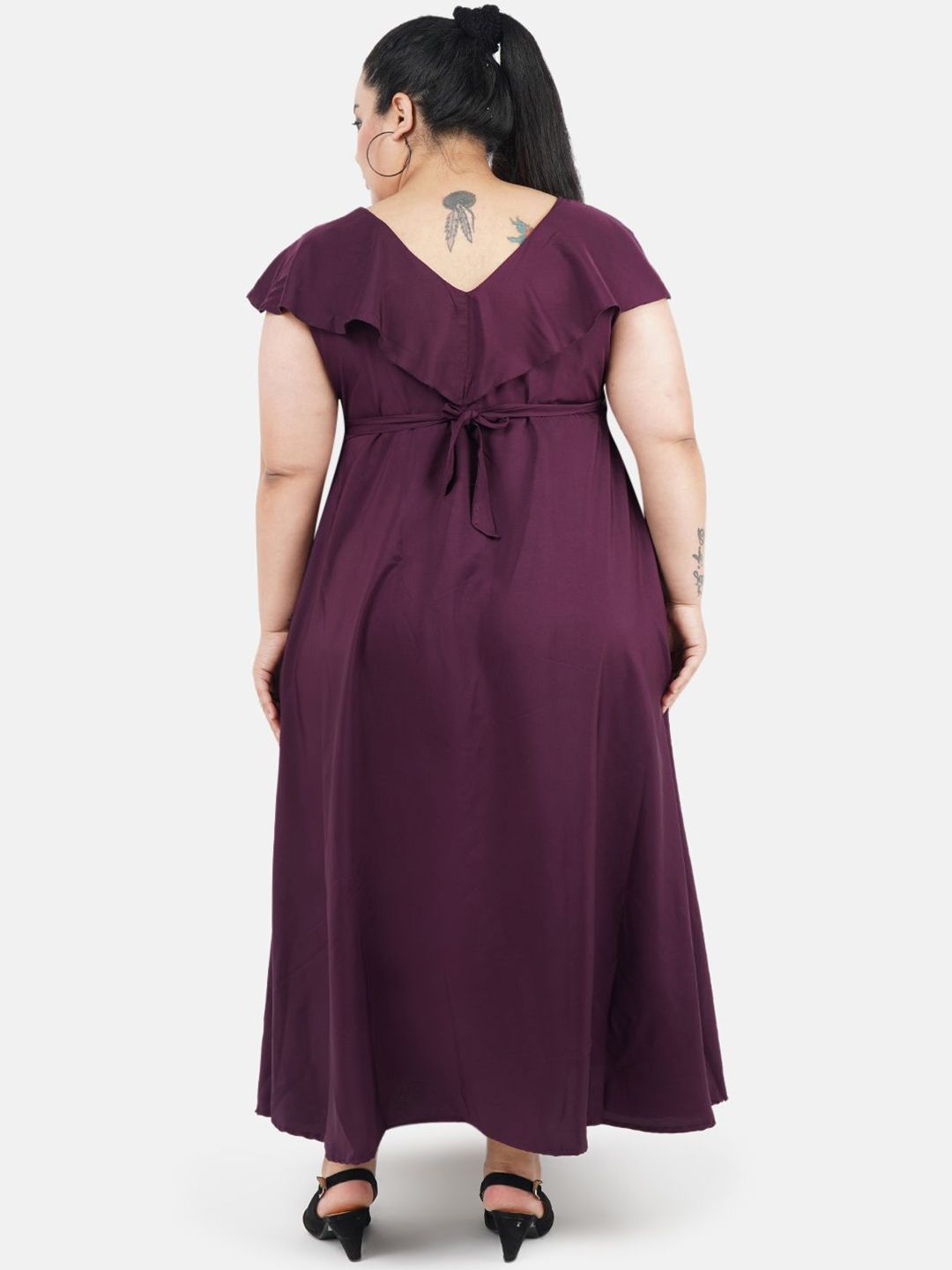 Purple Solid Maxi Dress — view 5