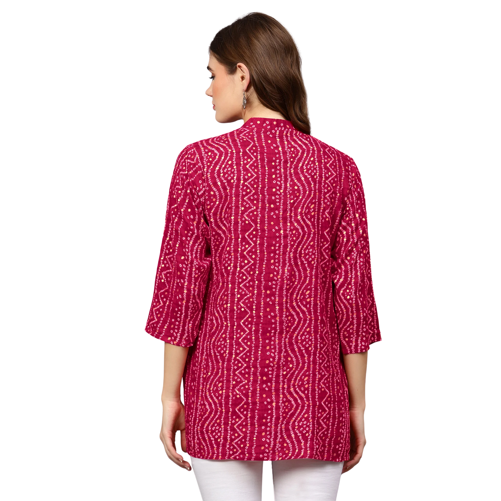 Pink Bandhani Print Tunic