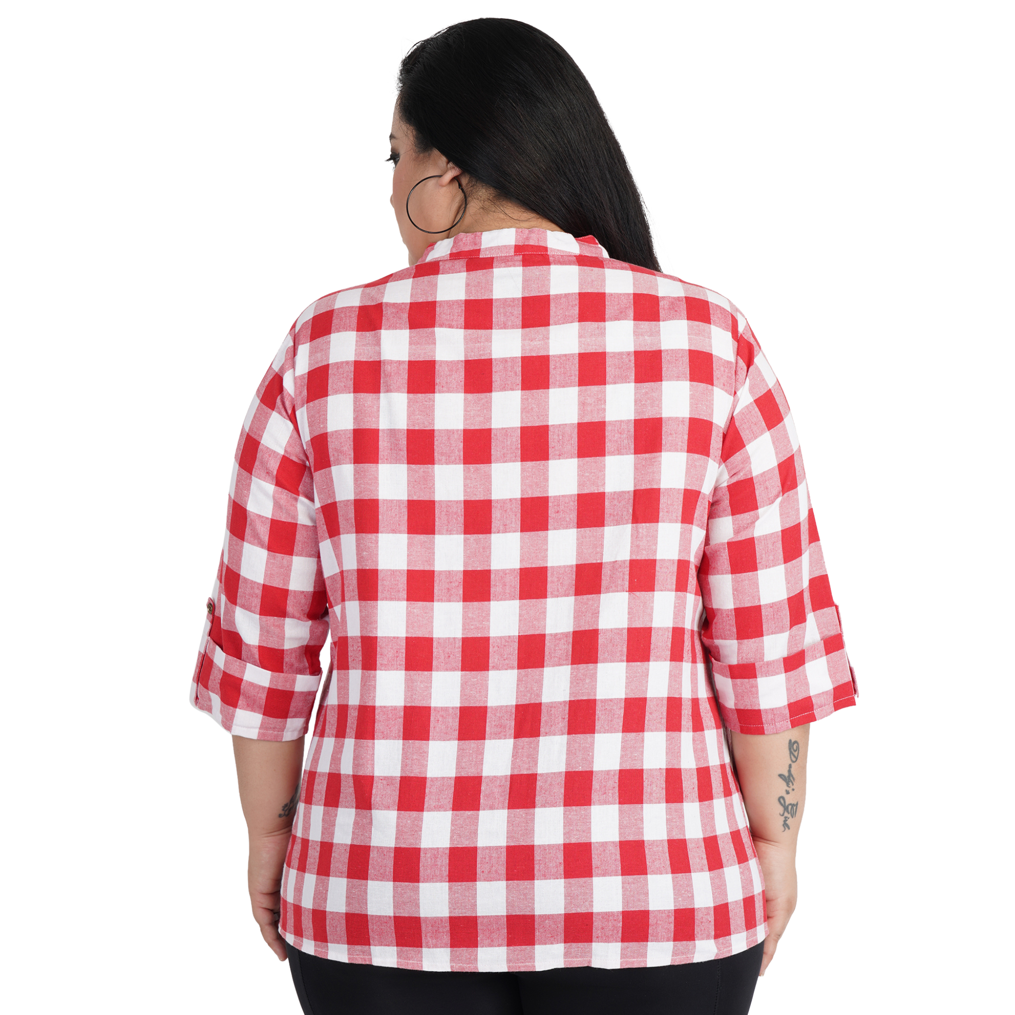 Red Checkered Plus Size Shirt