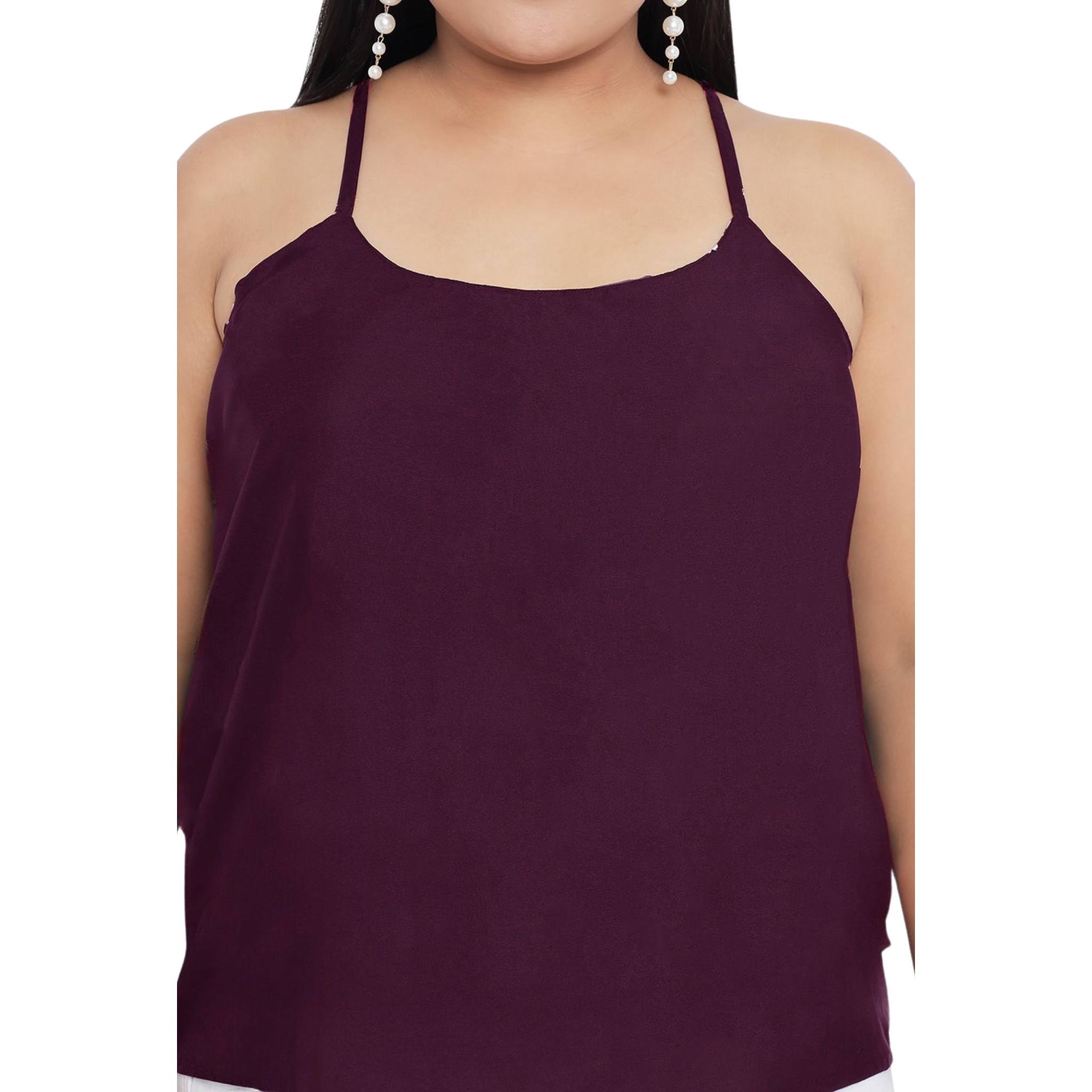 Purple Dobby Sheer Plus Size Shirt with Slip