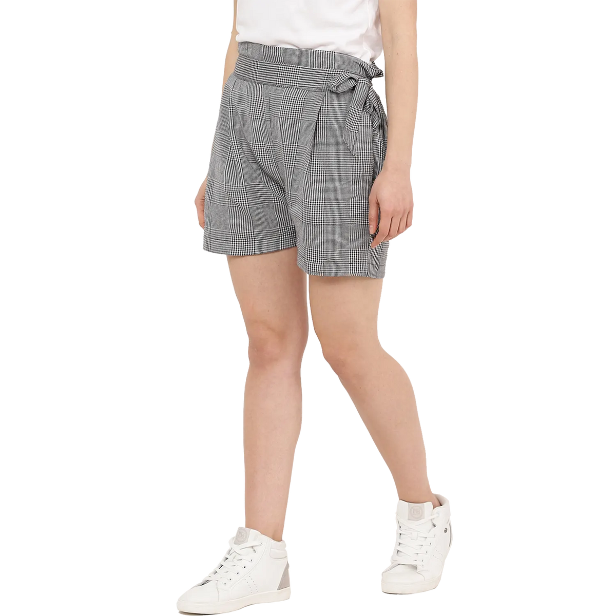 Black and White Checkered Plus Size Fit Shorts