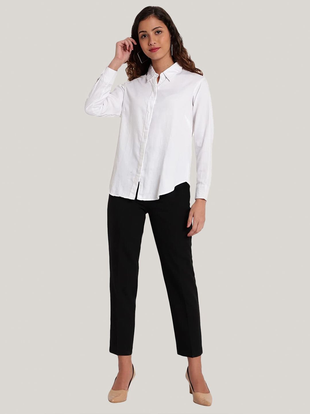White Slim Fit Formal Shirt — view 6