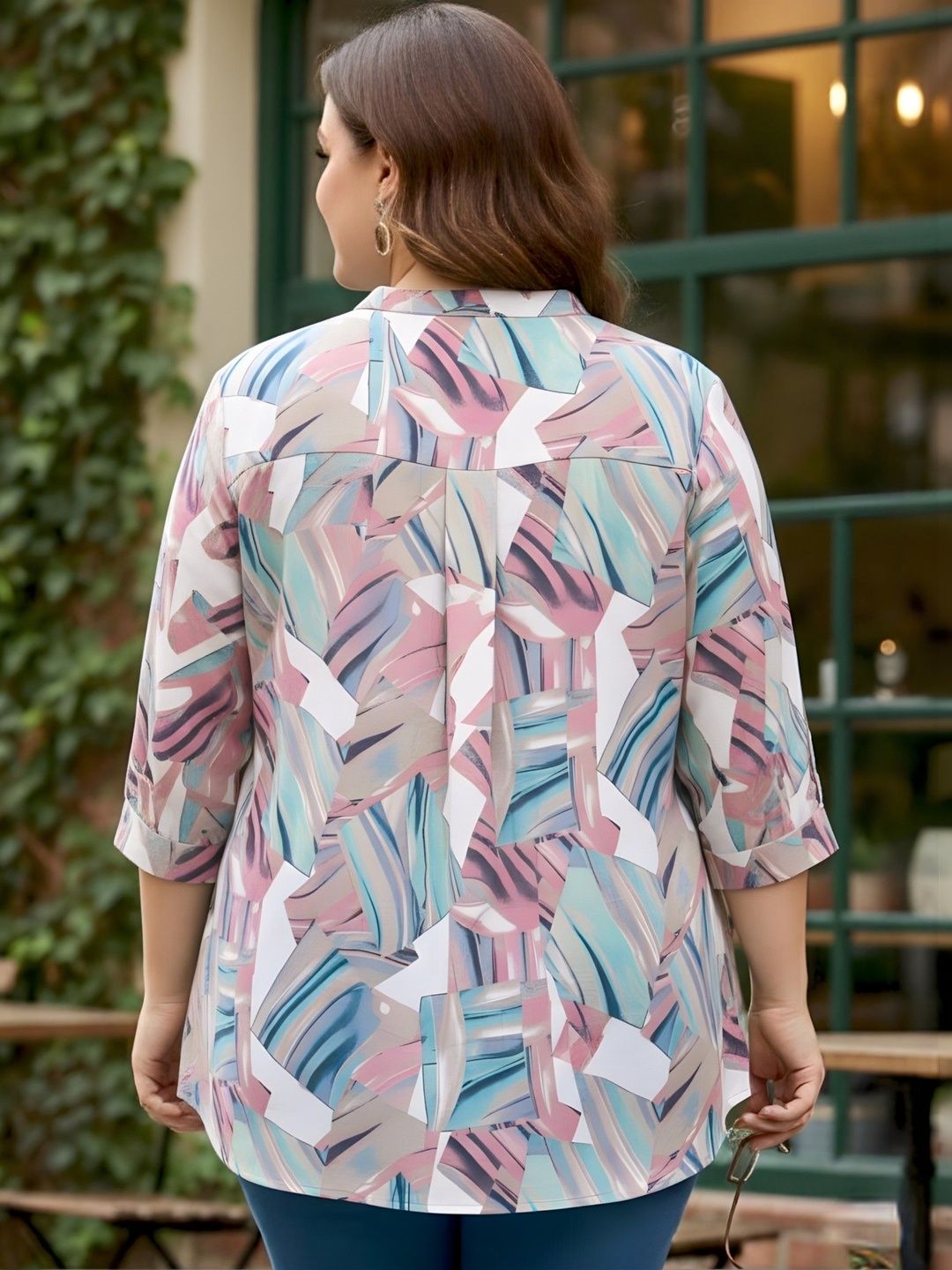 Pink Centrepleat Print Tunic — view 2