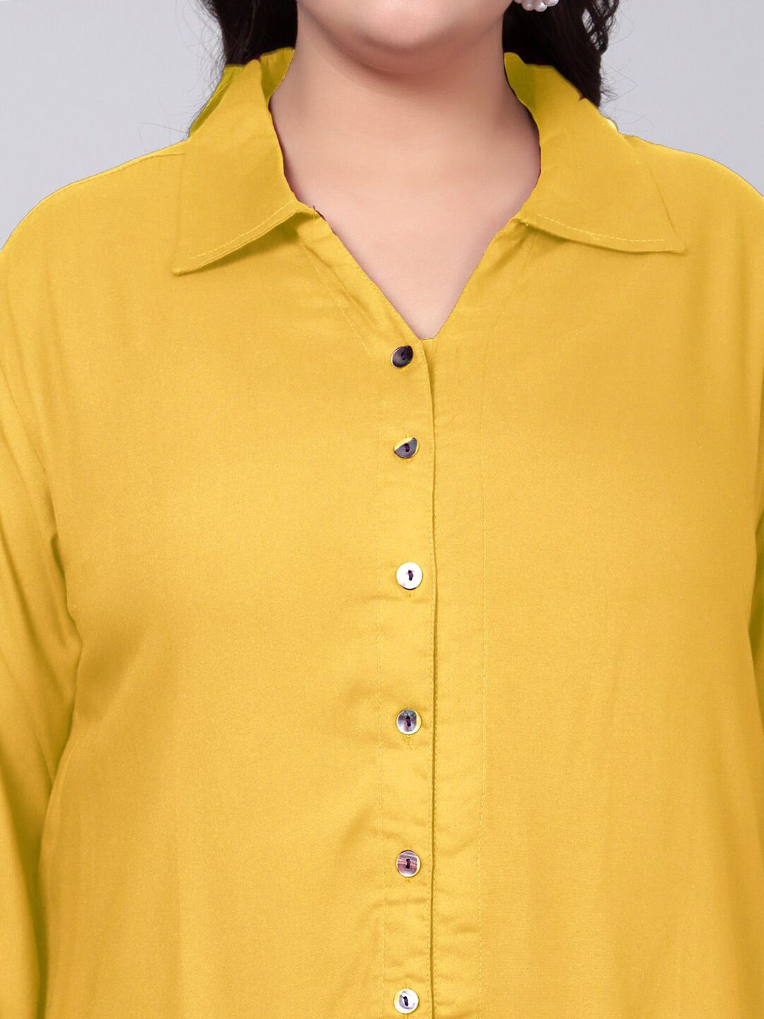 Yellow Longline Plus Size Shirt — view 2